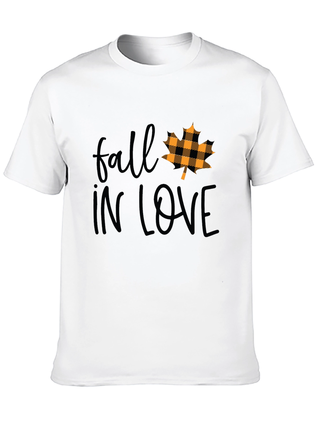 Fall In Love Maple Leaf Plaid T-Shirt
