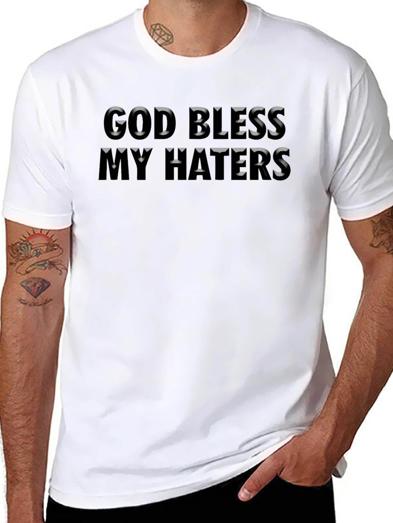 God Bless My Haters Black Graphic T-Shirt