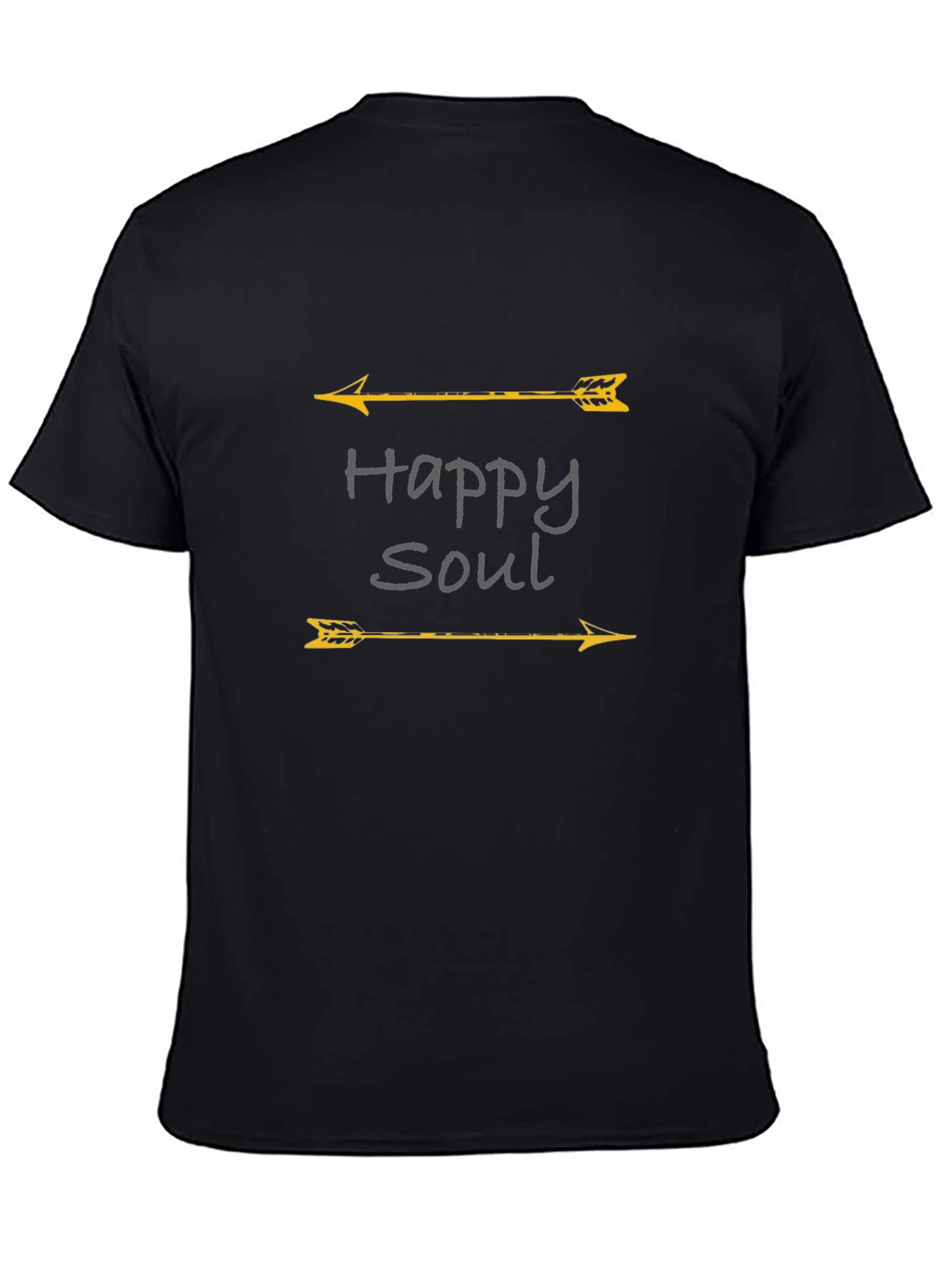 Happy Soul Arrow Graphic Black T-Shirt