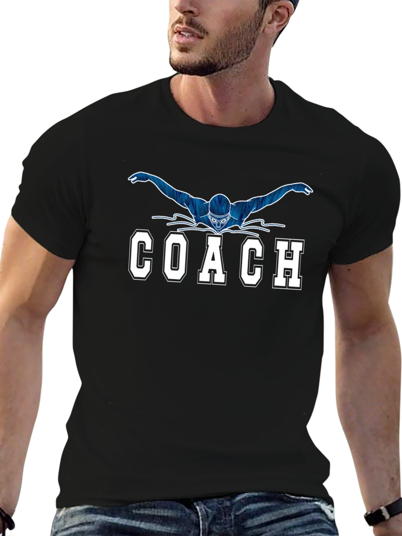 Swimmer Coach Graphic T-Shirt