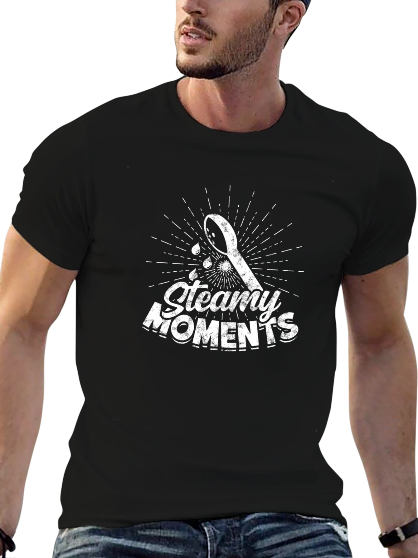 Steamy Moments Graphic Tee - Black Cotton Blend