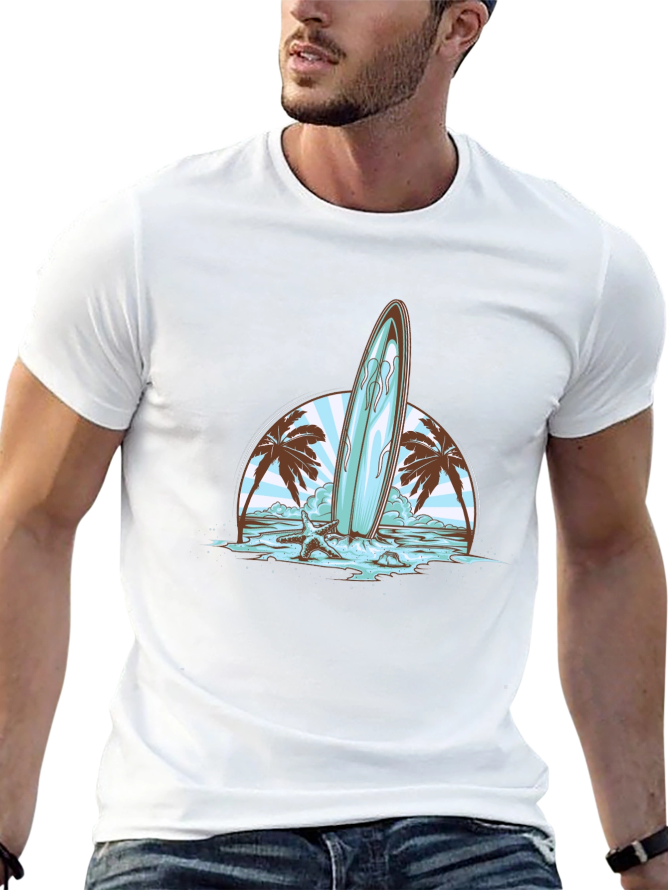 Surfboard Beach Graphic Tee
