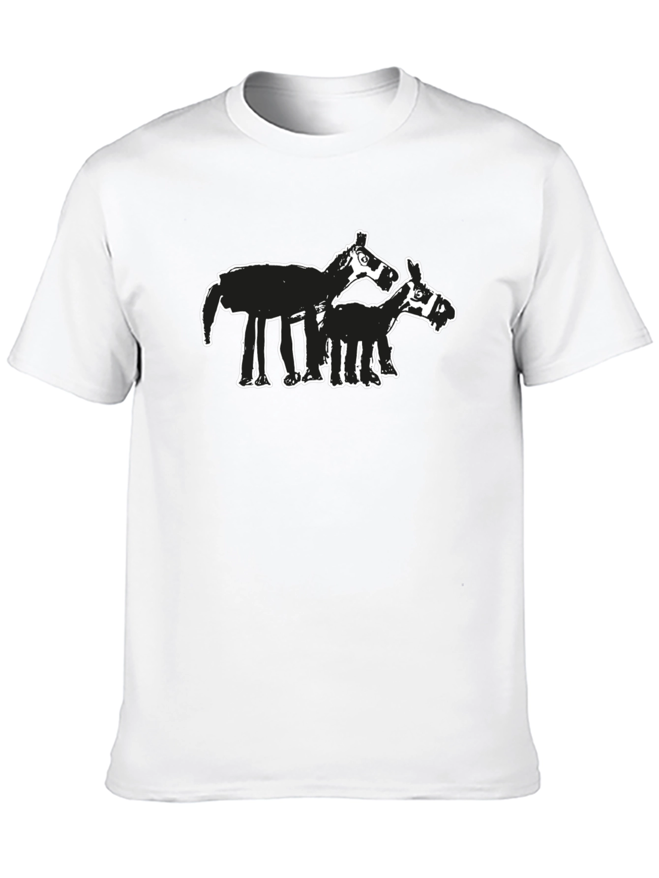 Abstract Horse Graphic Tee - Black