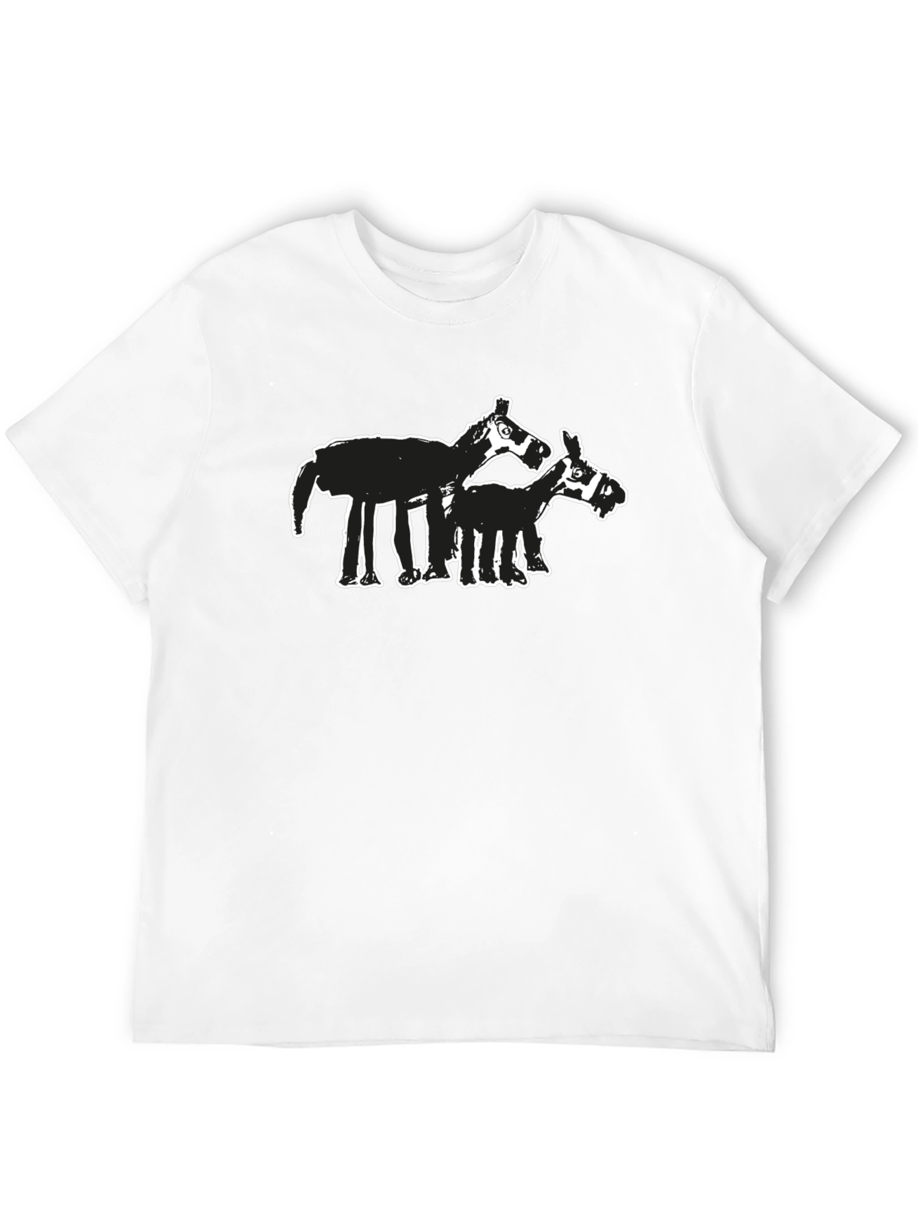 Abstract Horse Graphic Tee - Black