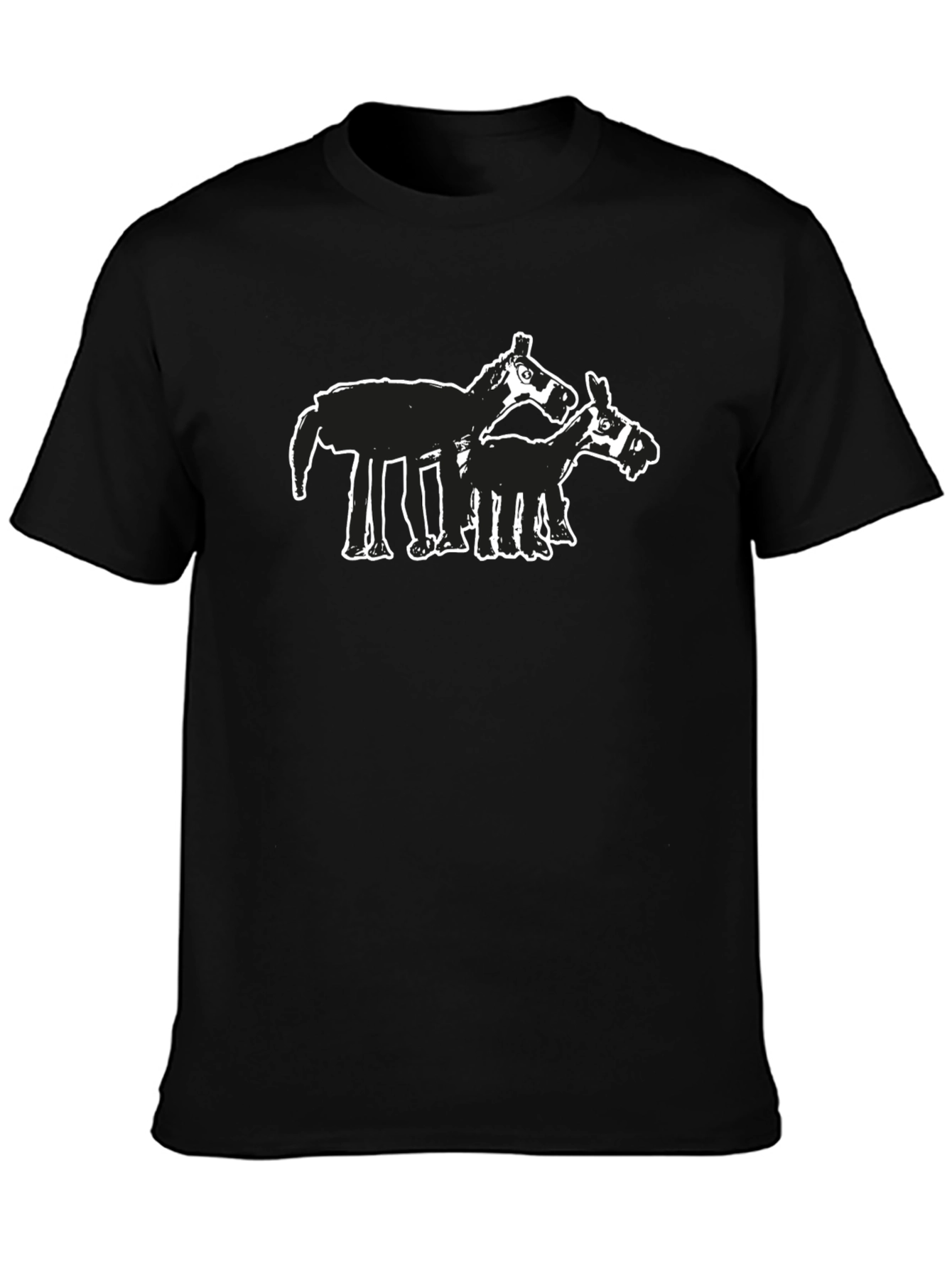 Abstract Horse Graphic Tee - Black