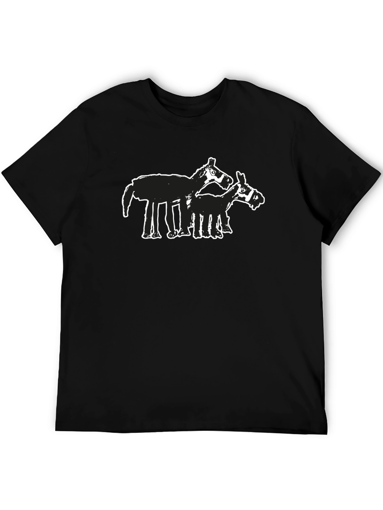 Abstract Horse Graphic Tee - Black