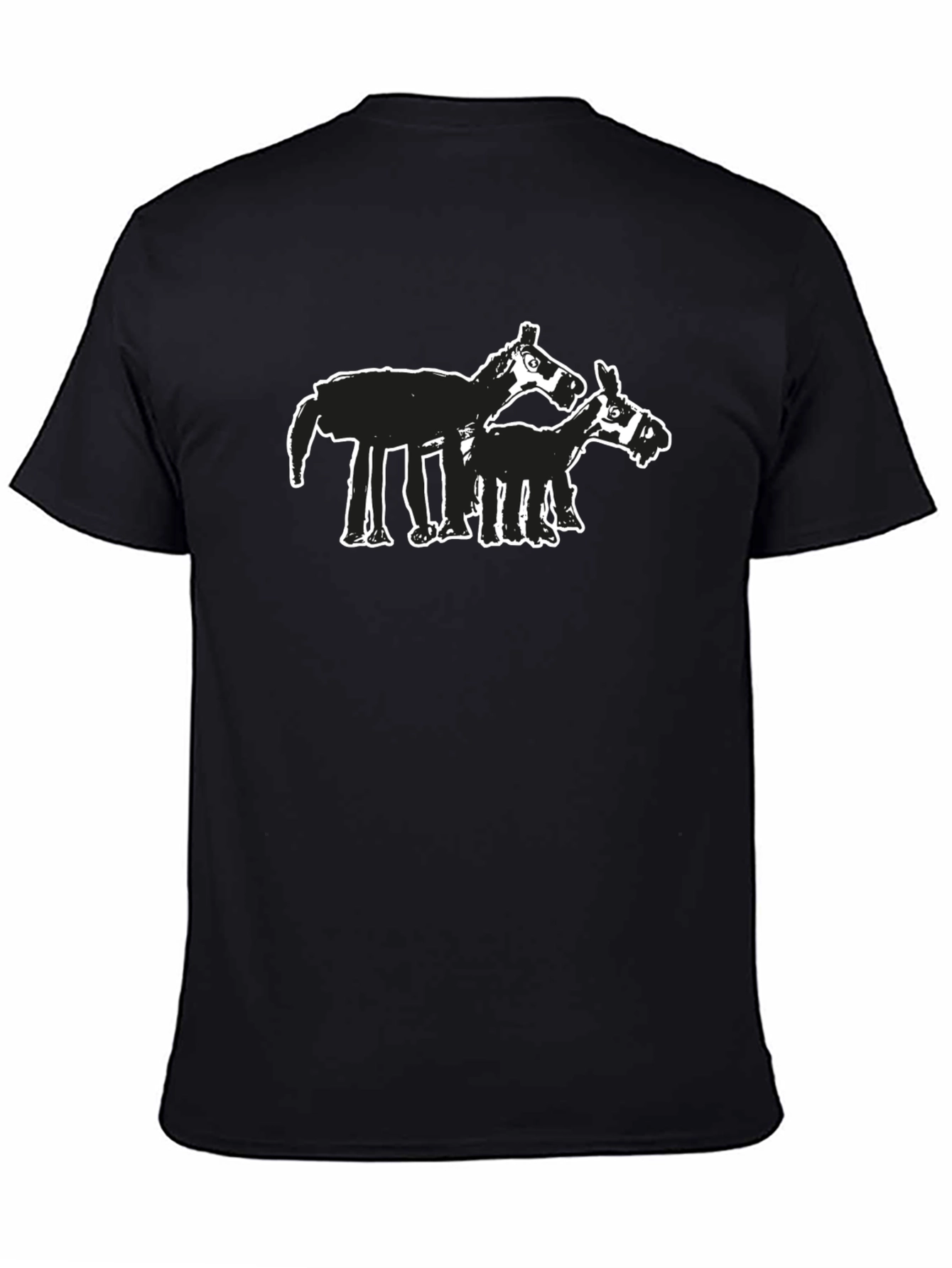 Abstract Horse Graphic Tee - Black