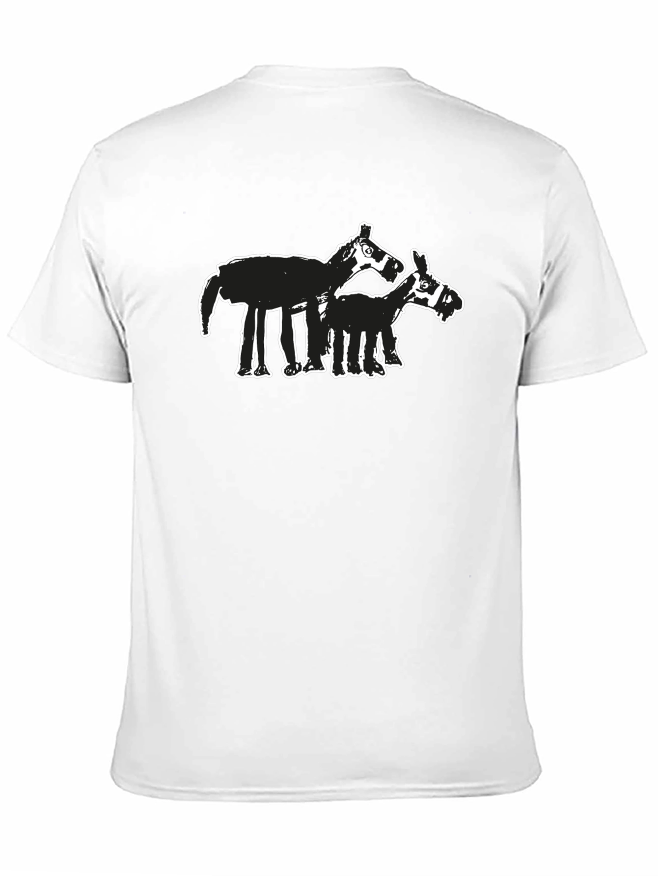 Abstract Horse Graphic Tee - Black