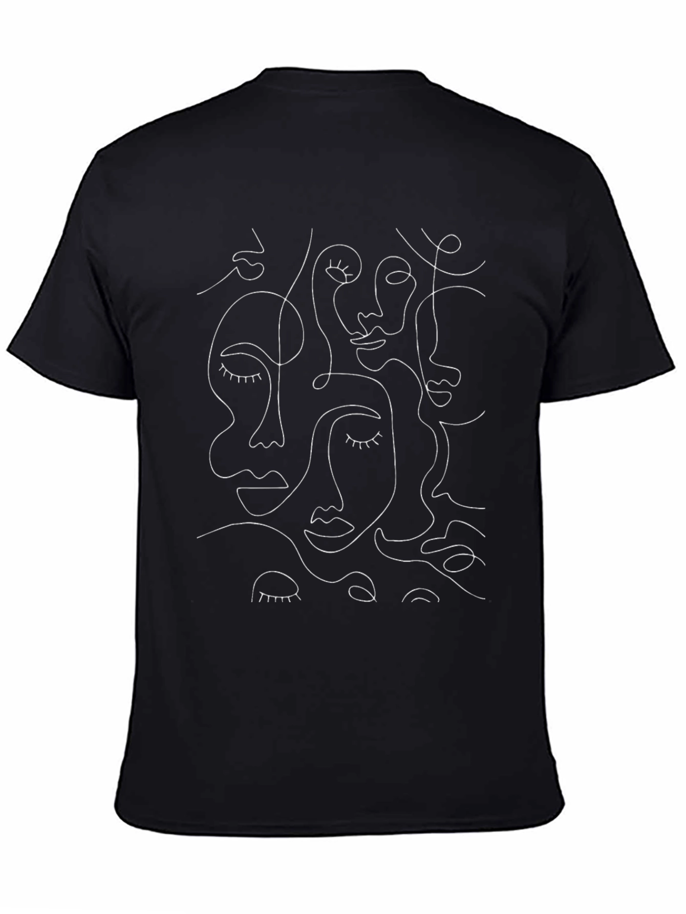 Abstract Faces Graphic Tee - Modern Art Shirt