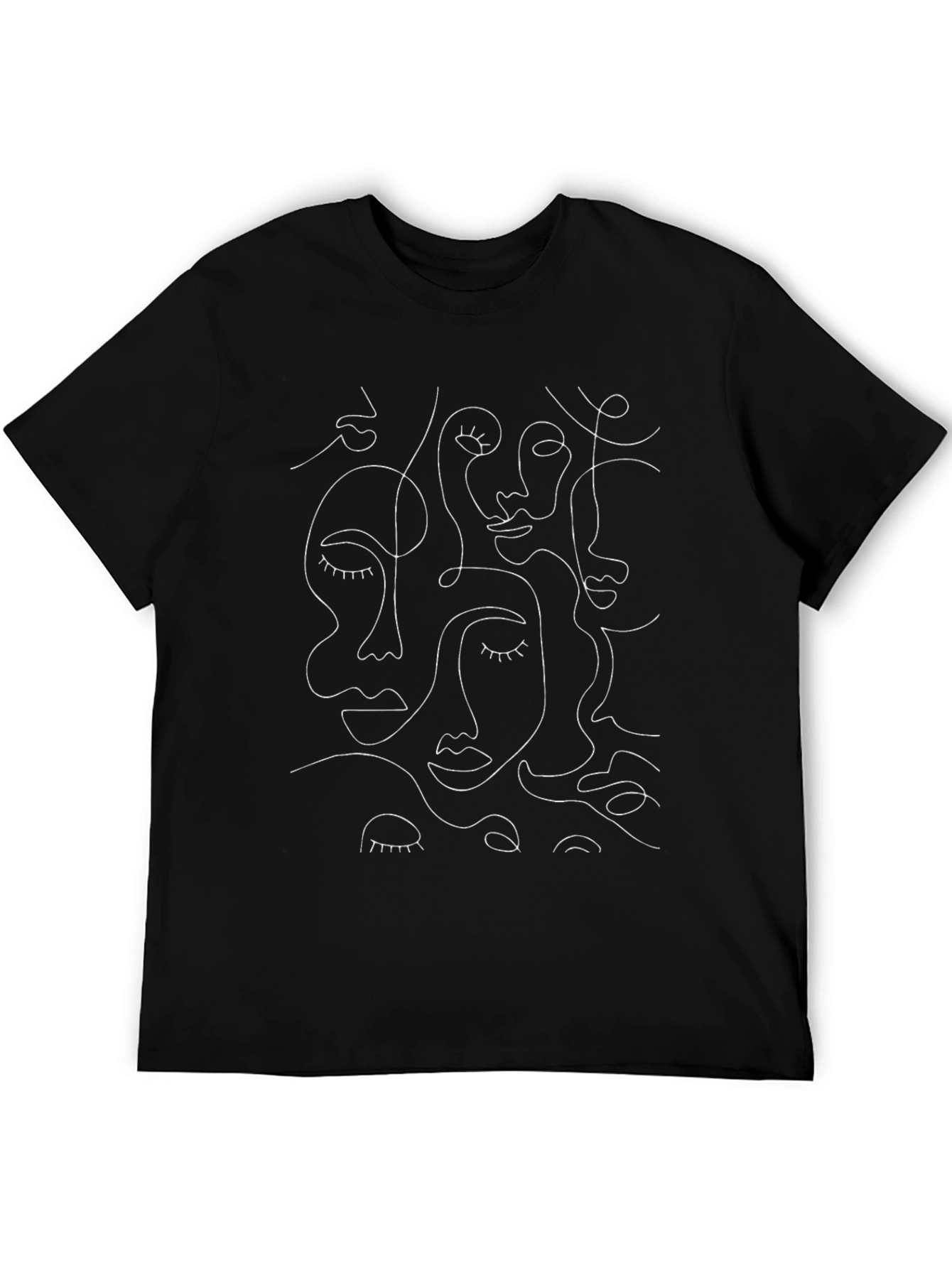 Abstract Faces Graphic Tee - Modern Art Shirt
