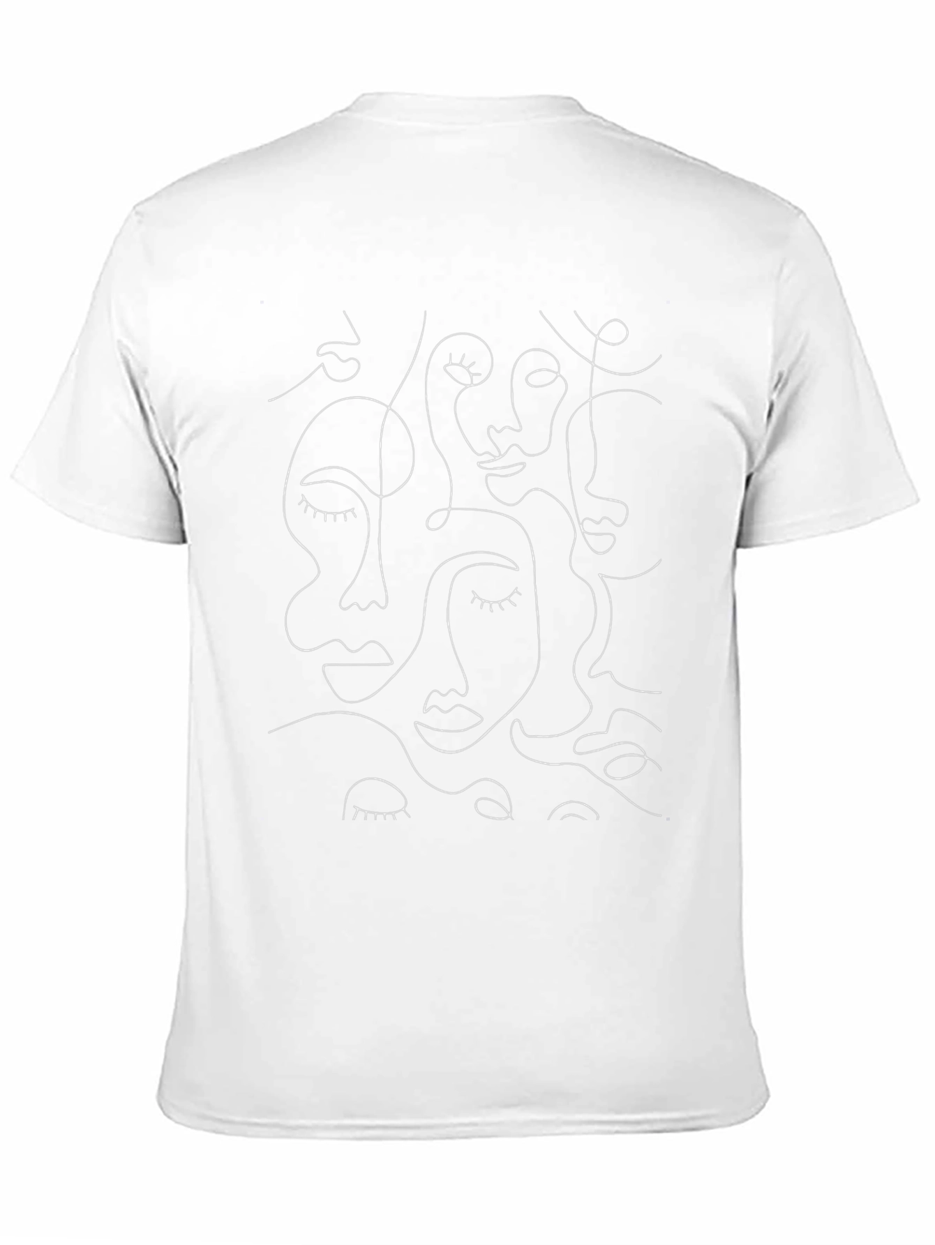 Abstract Faces Graphic Tee - Modern Art Shirt