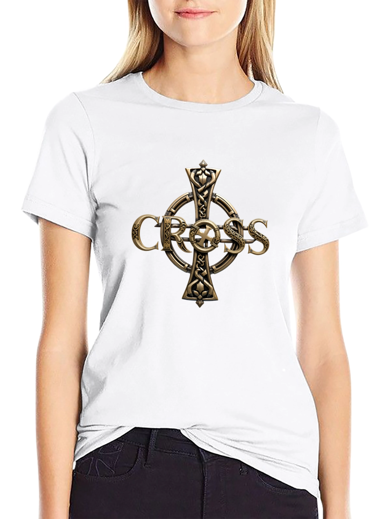 Celtic Cross Graphic T-Shirt - Premium Cotton Blend