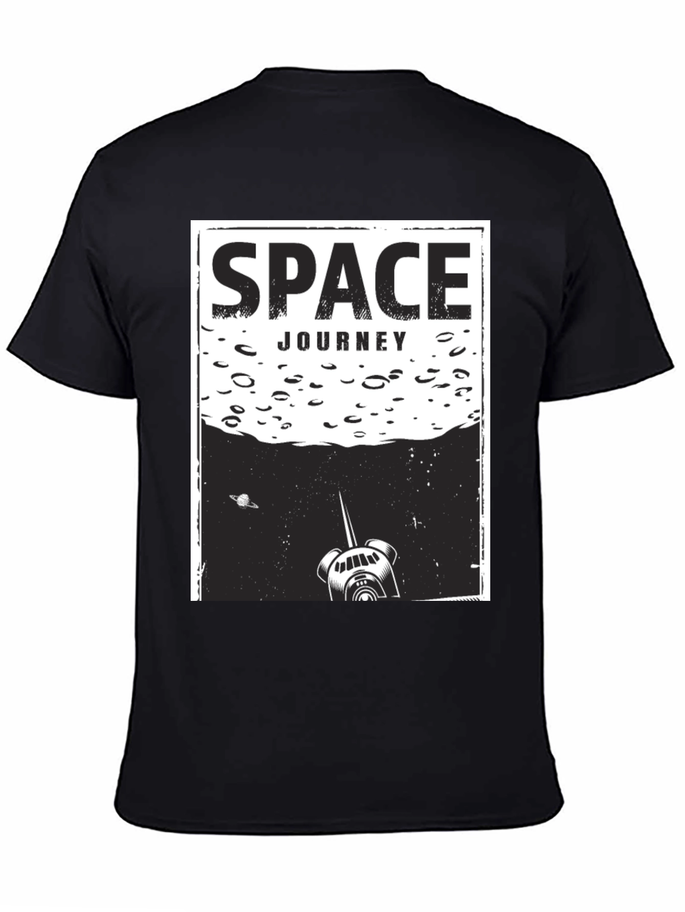 Space Journey Graphic T-Shirt - Unisex Black Tee