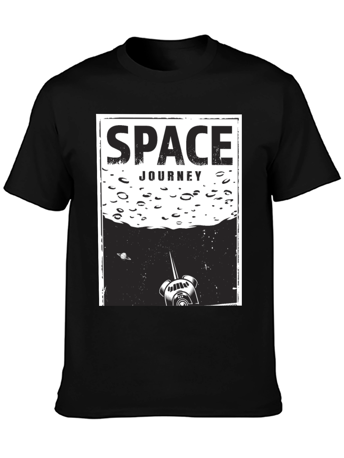 Space Journey Graphic T-Shirt - Unisex Black Tee
