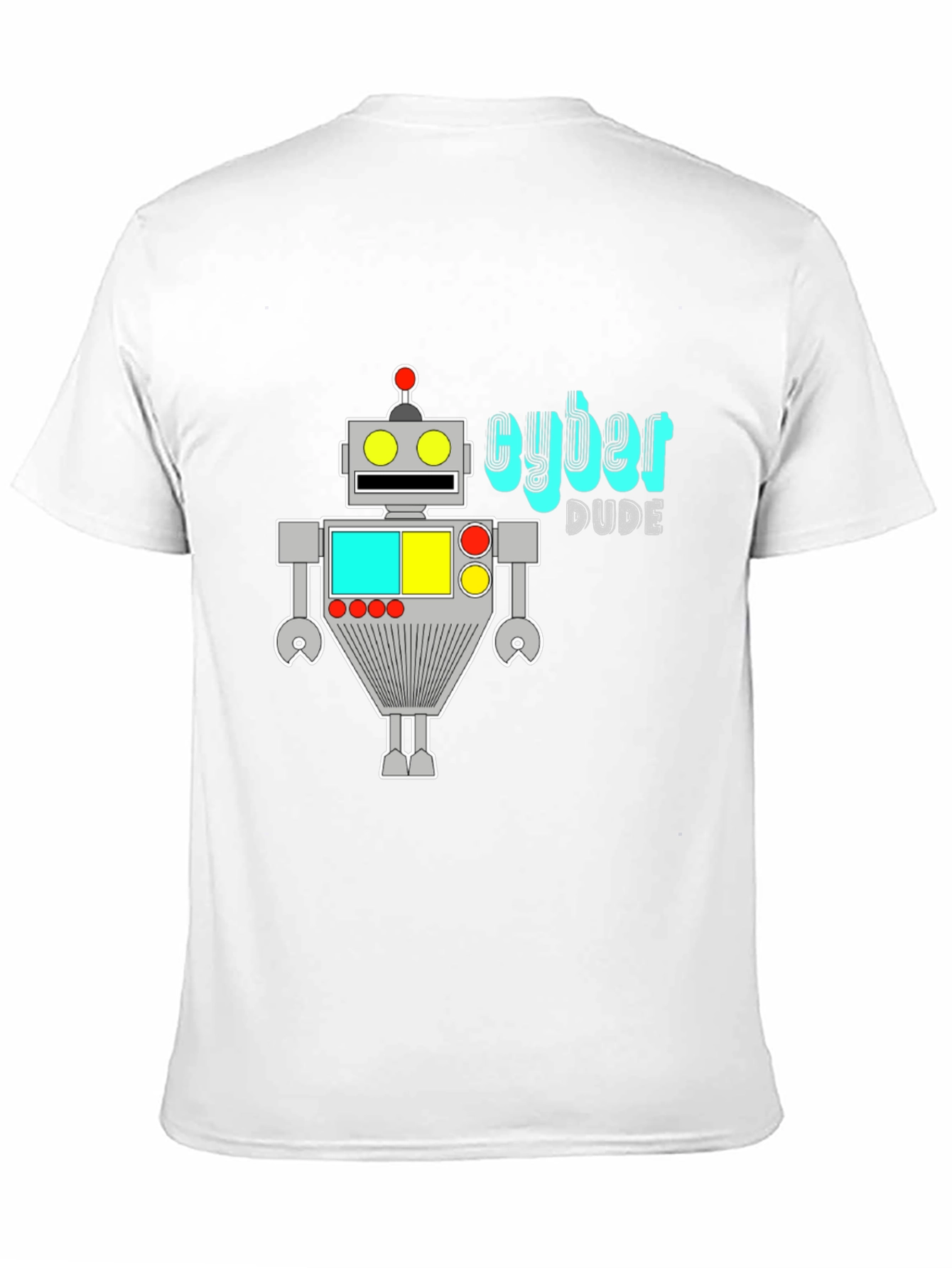 Cyber Dude Robot Graphic Black T-Shirt