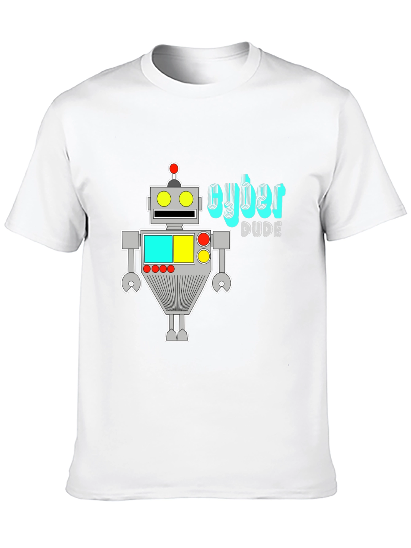 Cyber Dude Robot Graphic Black T-Shirt