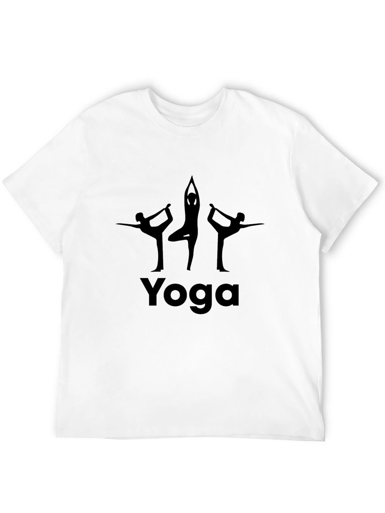 Yoga Pose Graphic Print Black T-Shirt