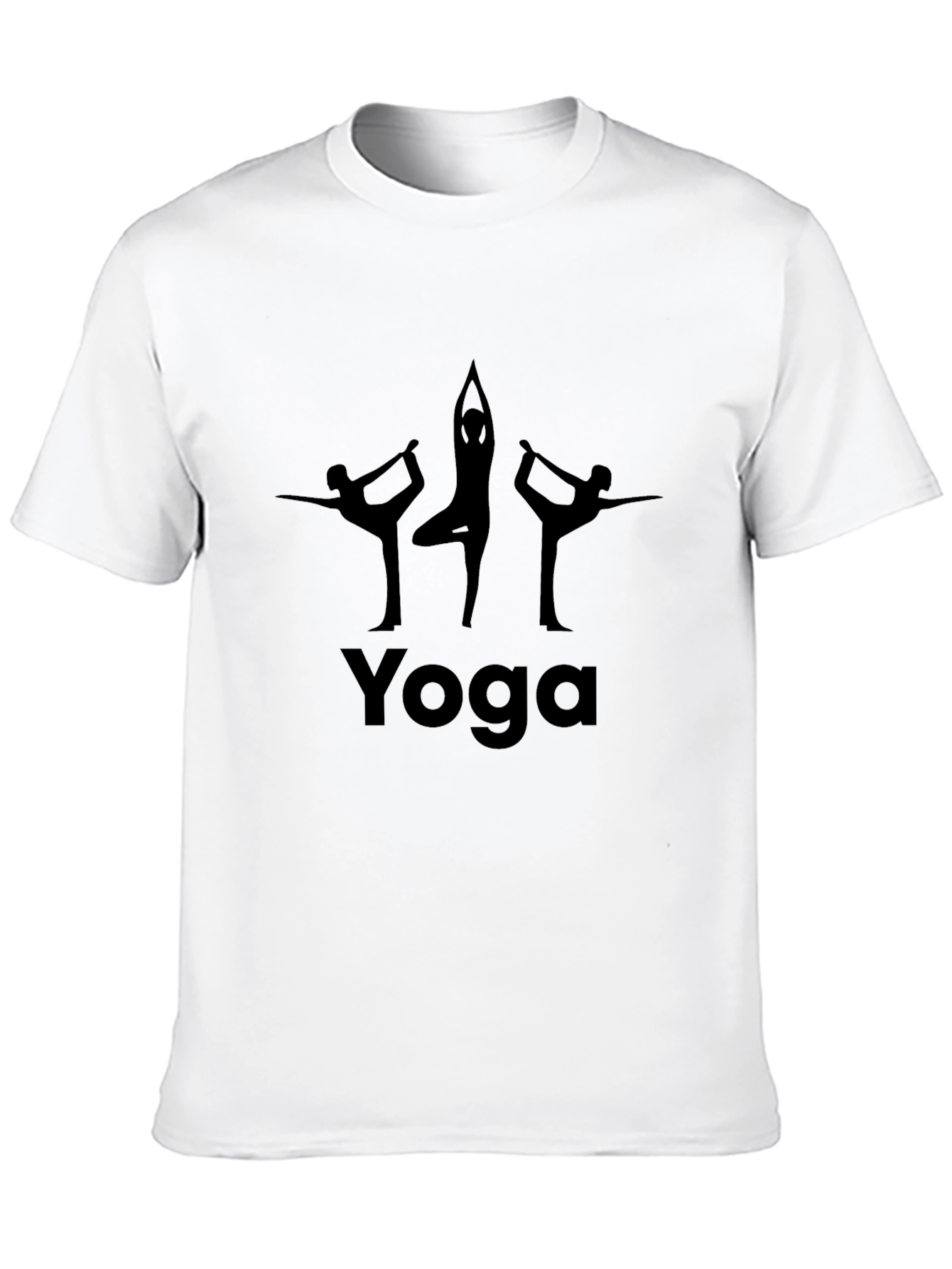 Yoga Pose Graphic Print Black T-Shirt