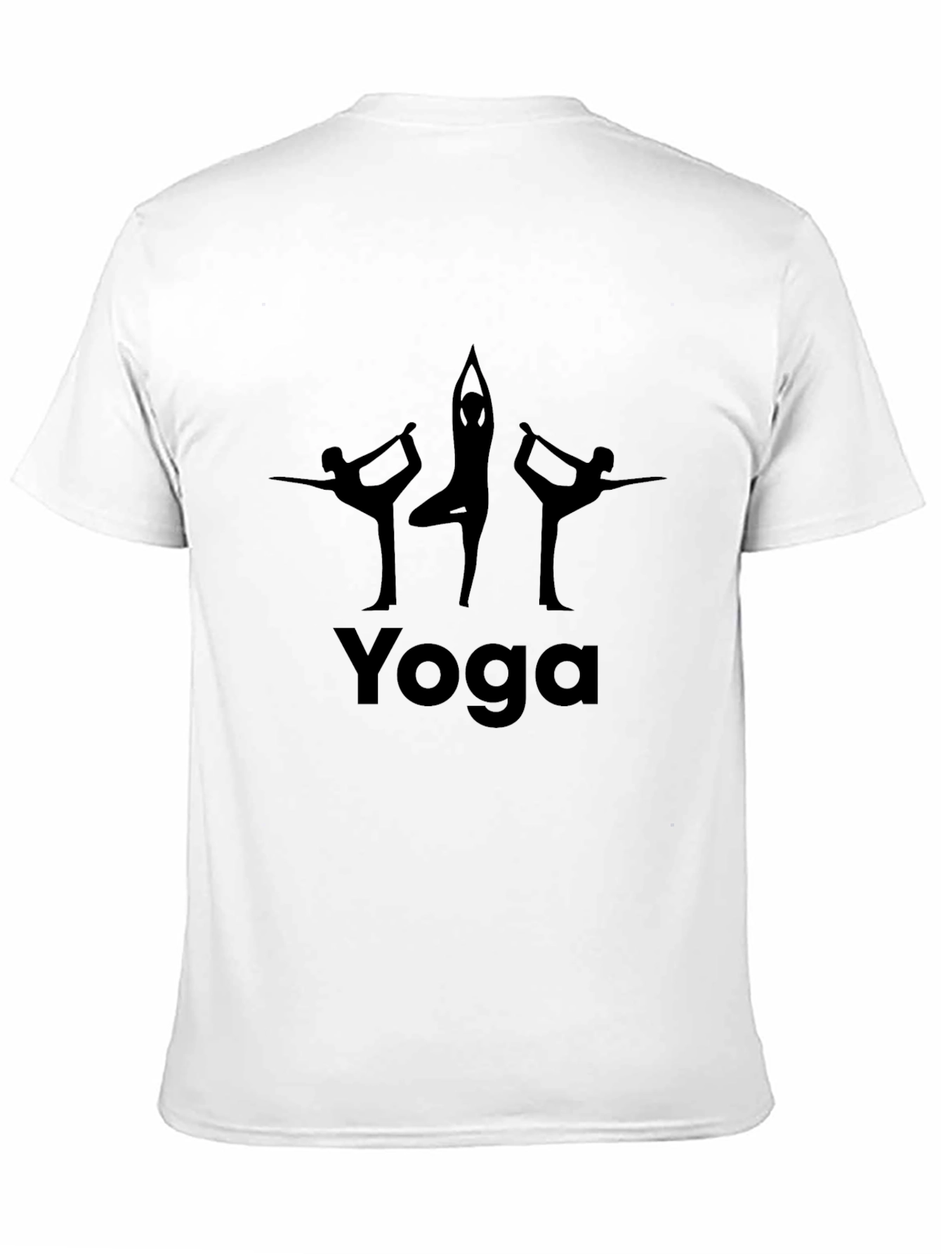 Yoga Pose Graphic Print Black T-Shirt