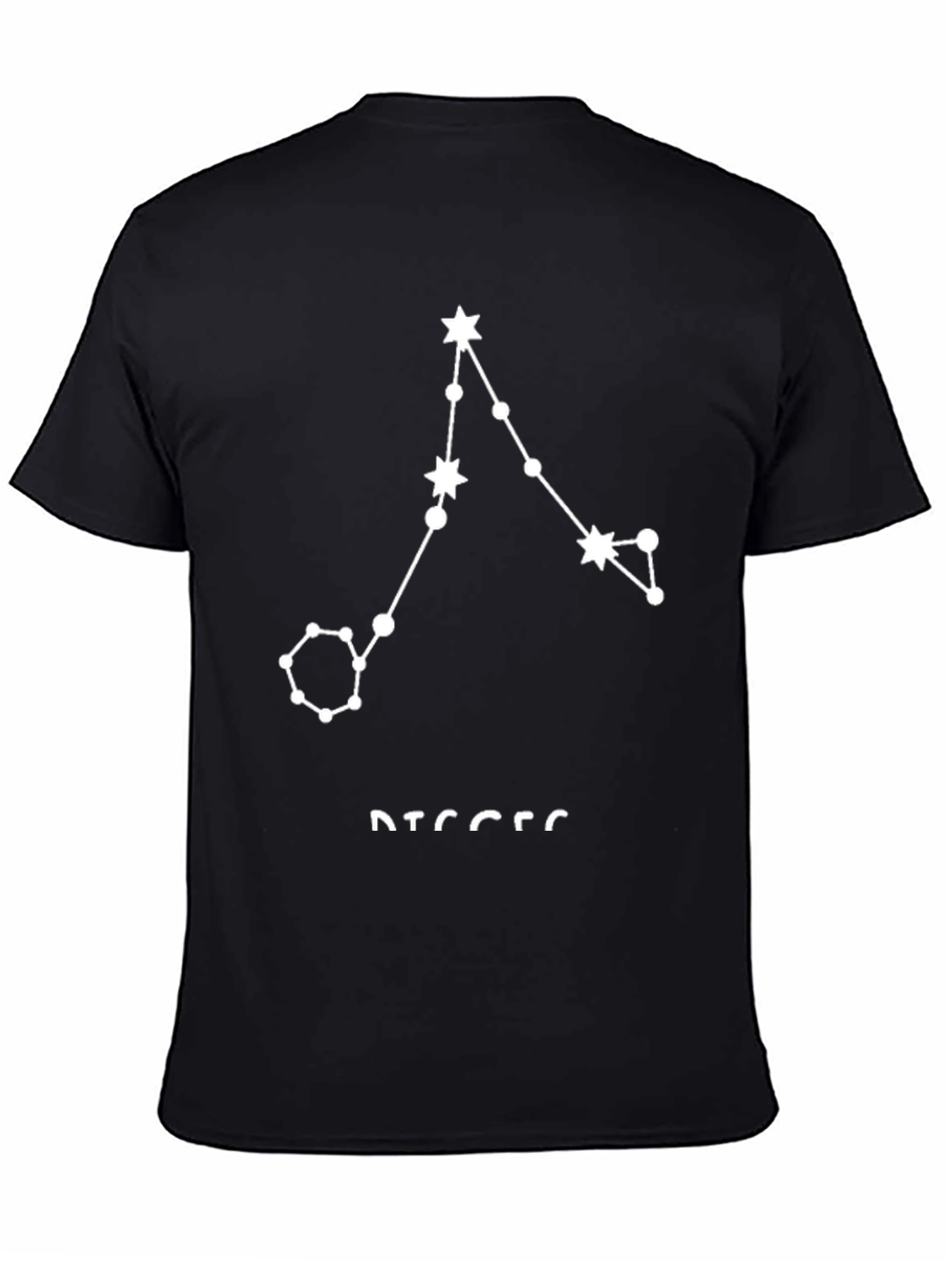 Pisces Constellation Graphic Tee - Black