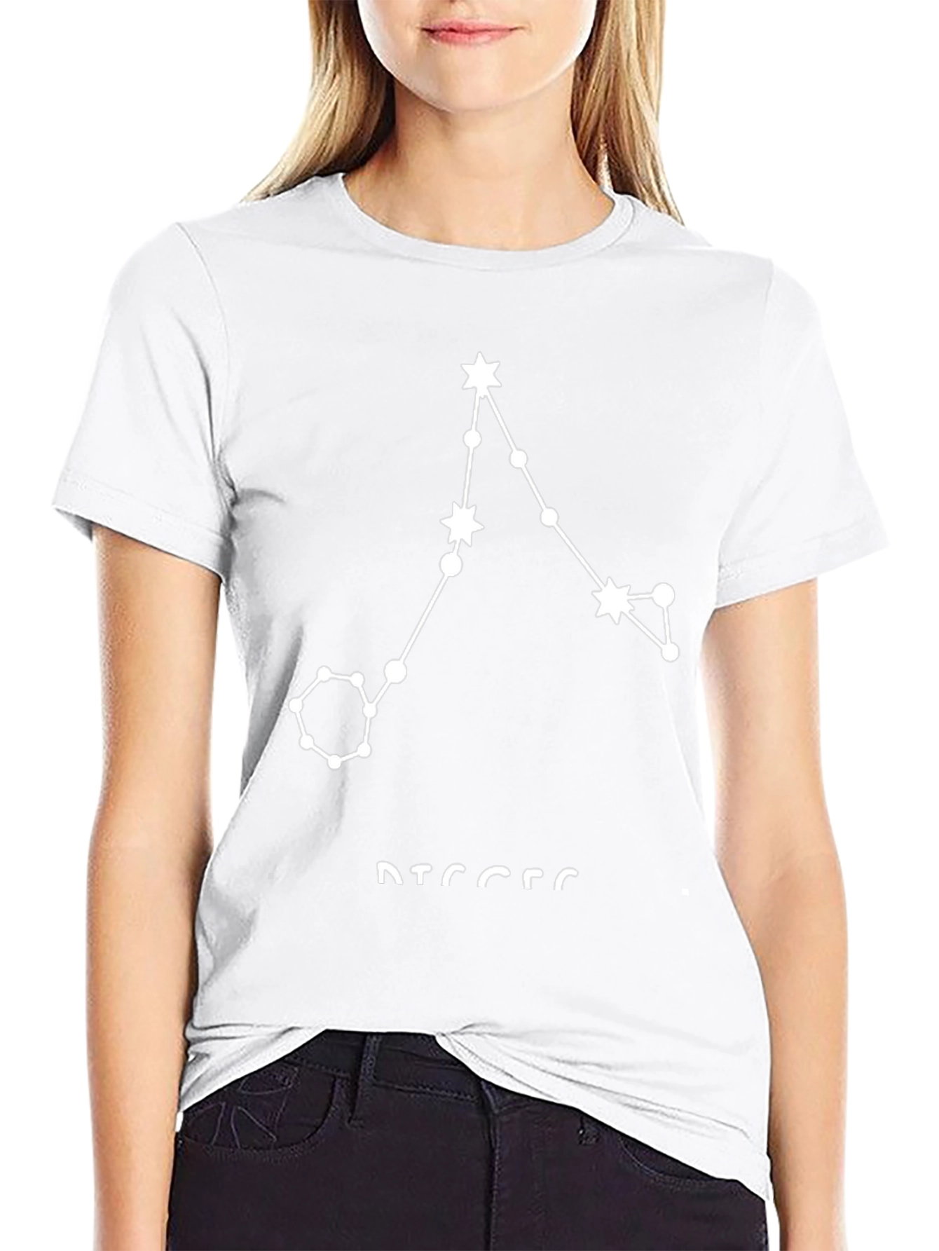 Pisces Constellation Graphic Tee - Black
