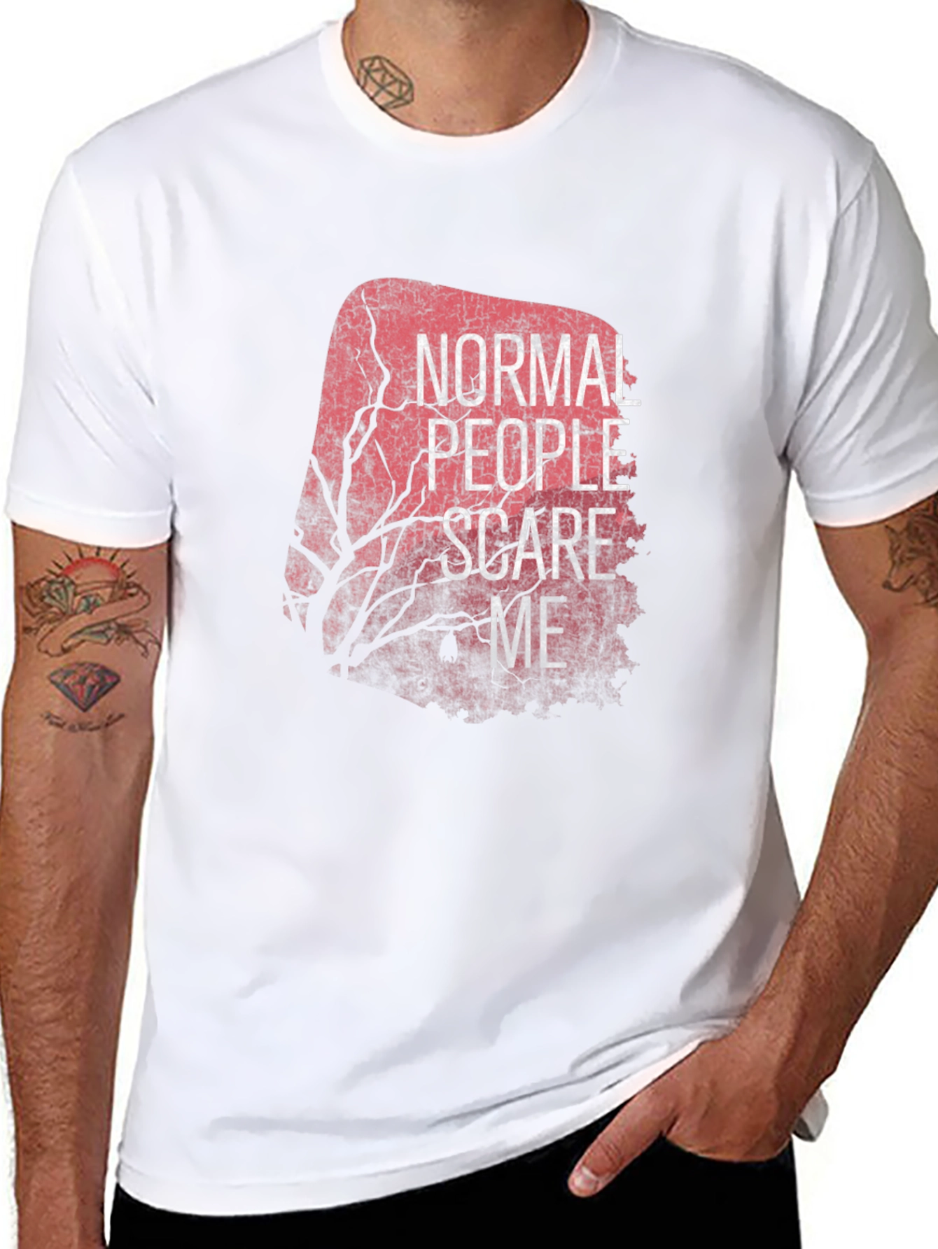 Normal People Scare Me Black Tee
