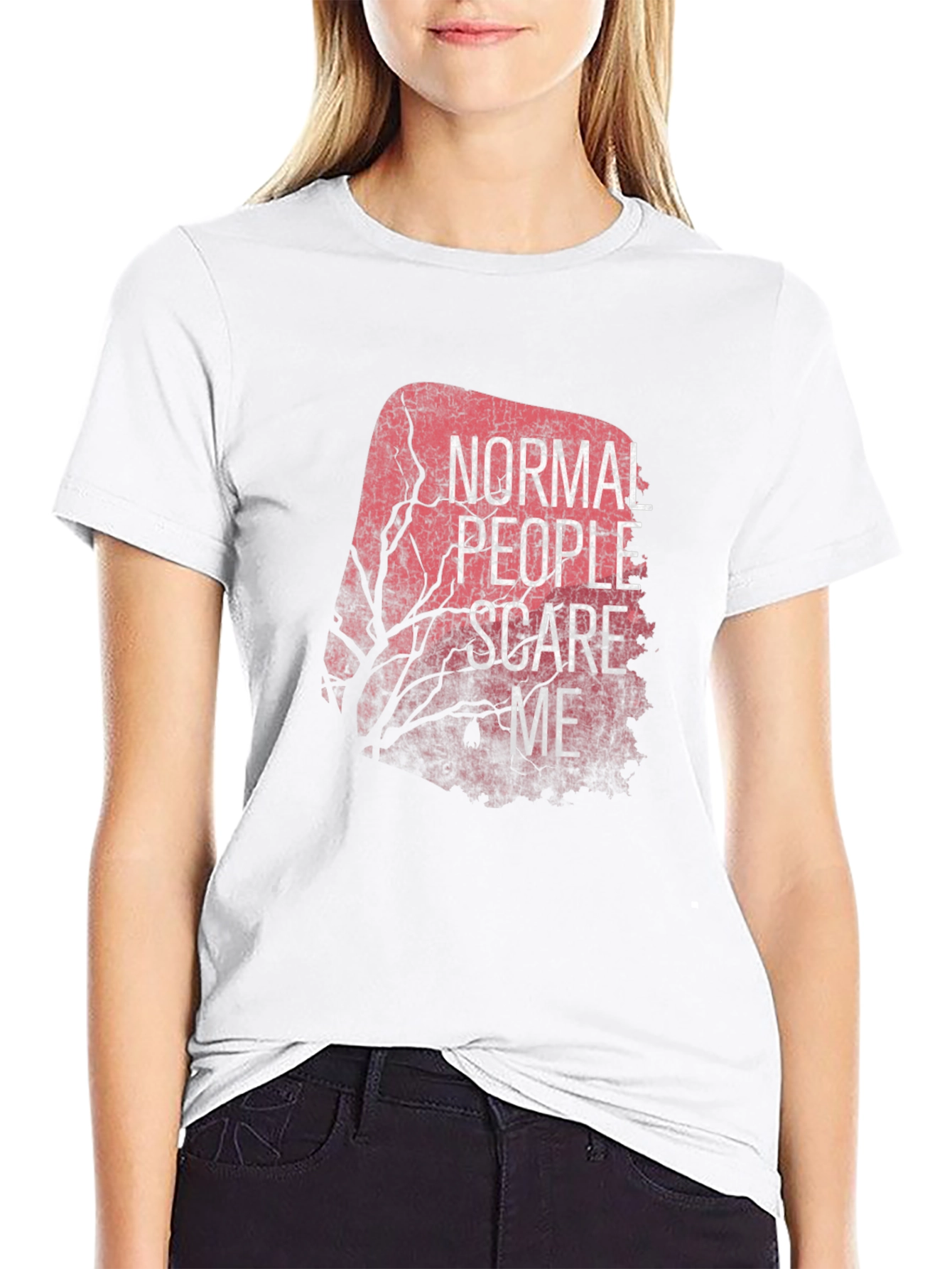 Normal People Scare Me Black Tee