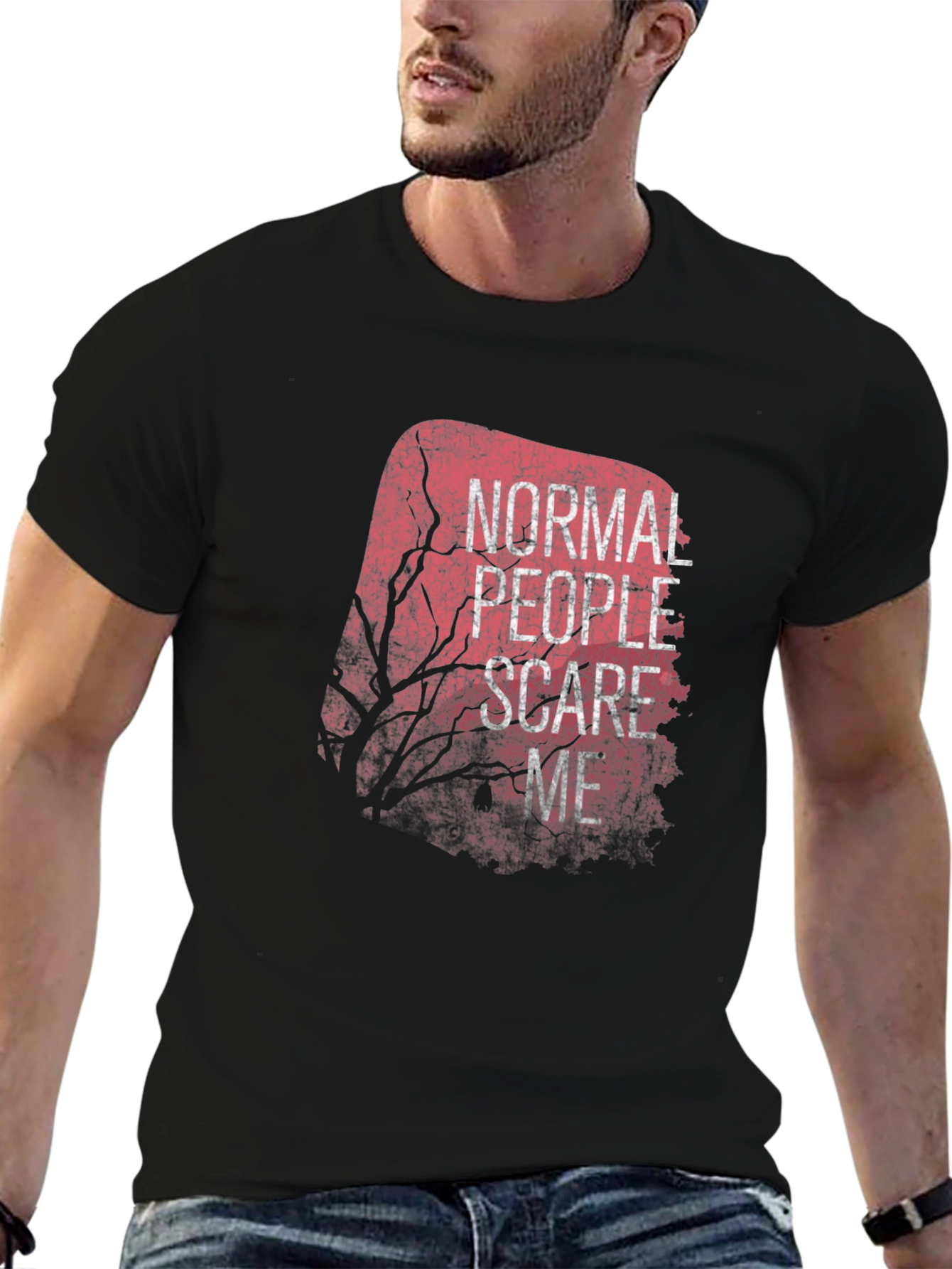 Normal People Scare Me Black Tee