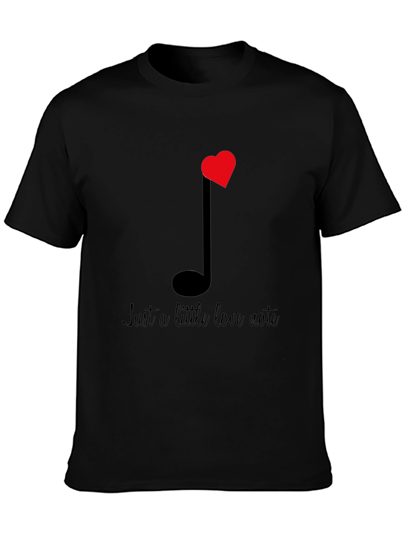 Love Note Graphic Tee - Black Cotton T-Shirt
