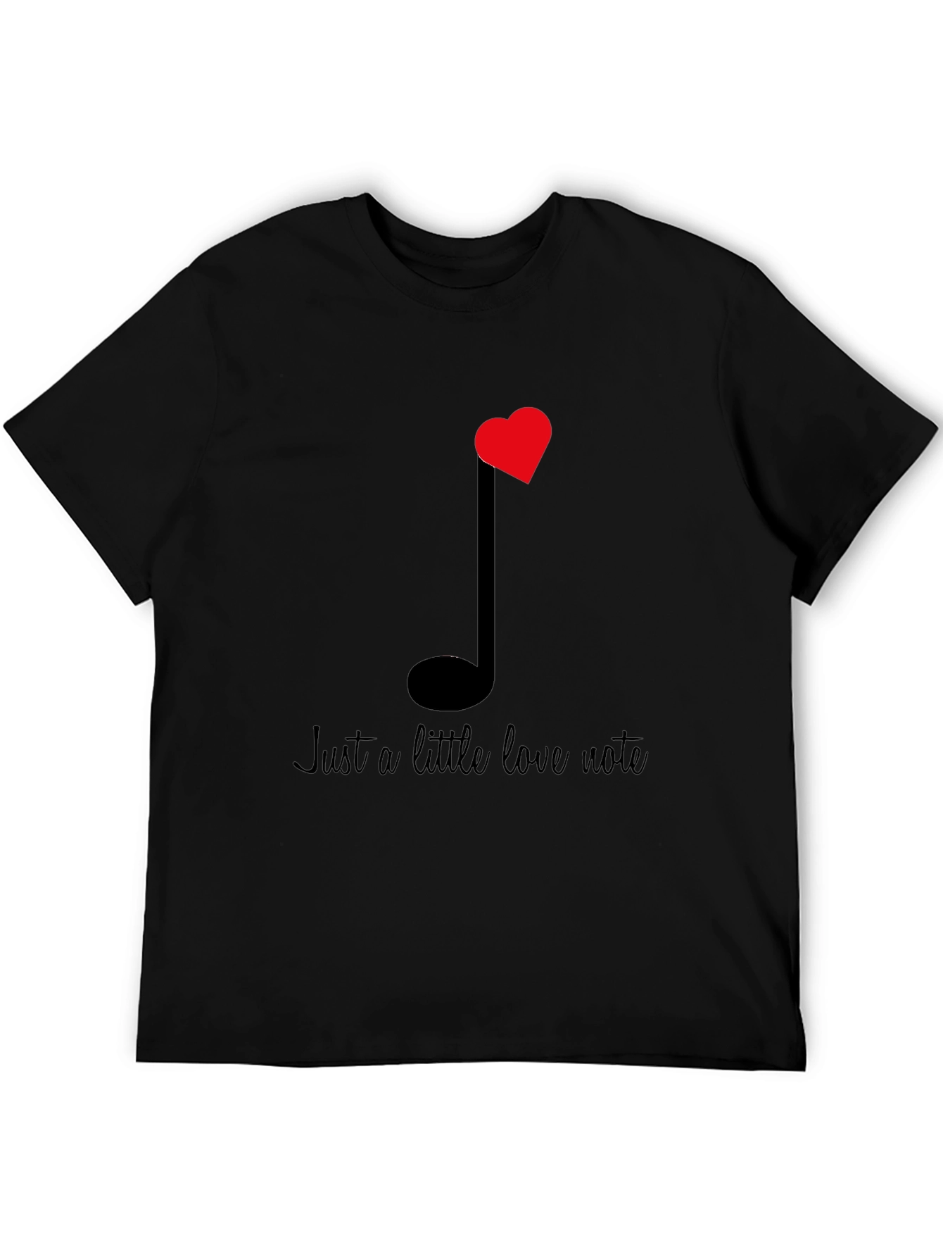 Love Note Graphic Tee - Black Cotton T-Shirt