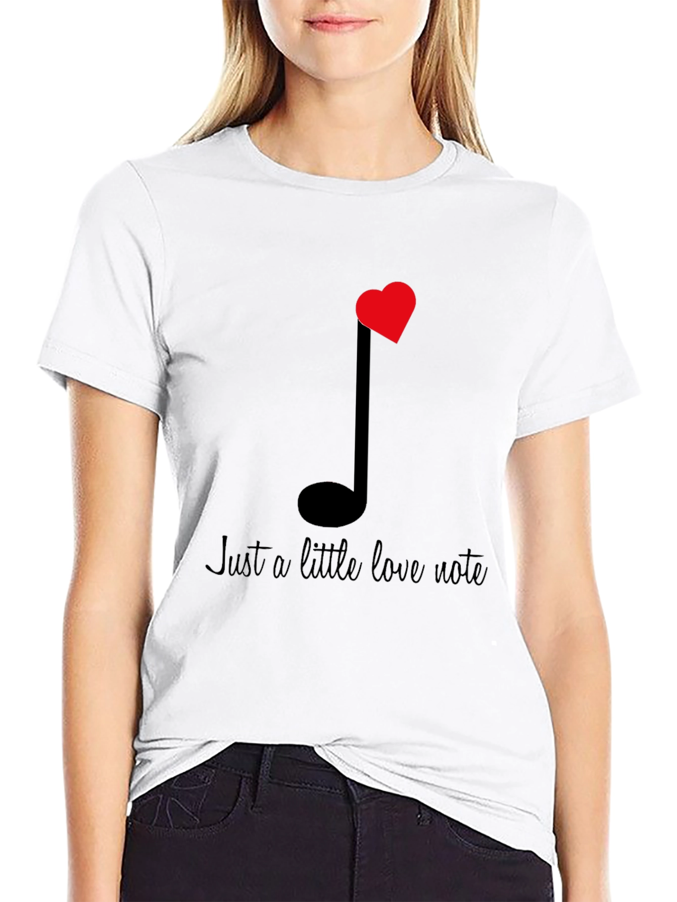 Love Note Graphic Tee - Black Cotton T-Shirt