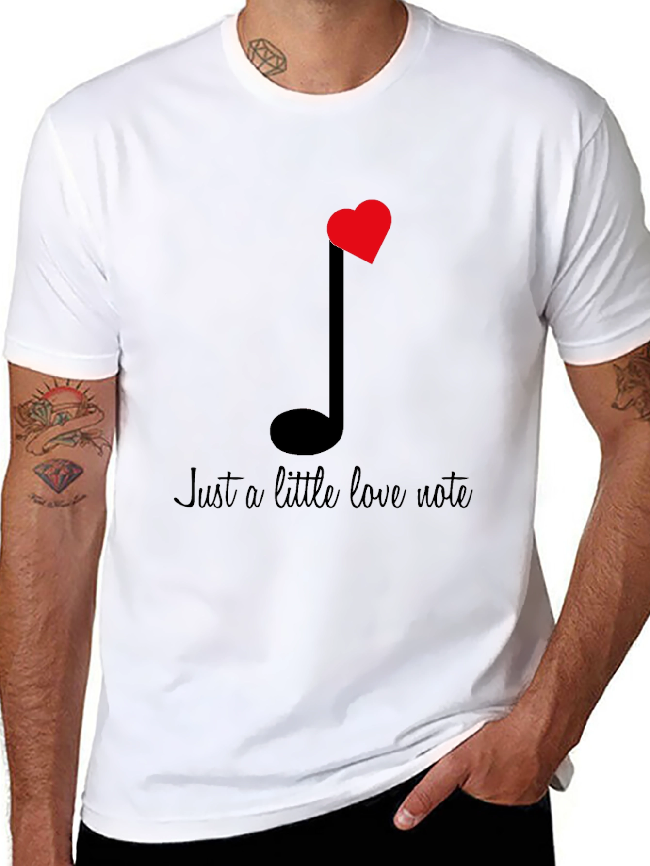 Love Note Graphic Tee - Black Cotton T-Shirt