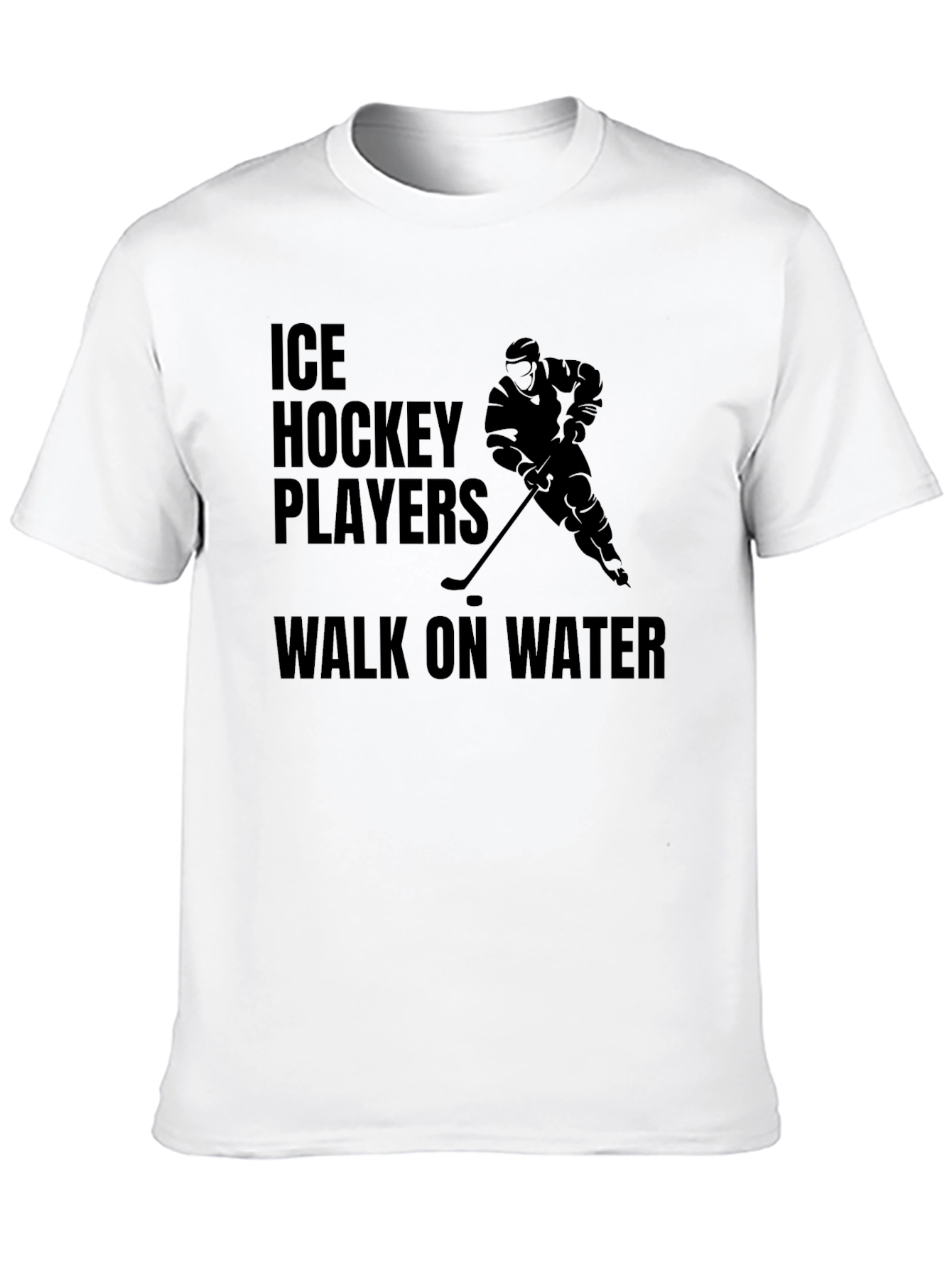 Ice Hockey Players Walk on Water Black T-Shirt