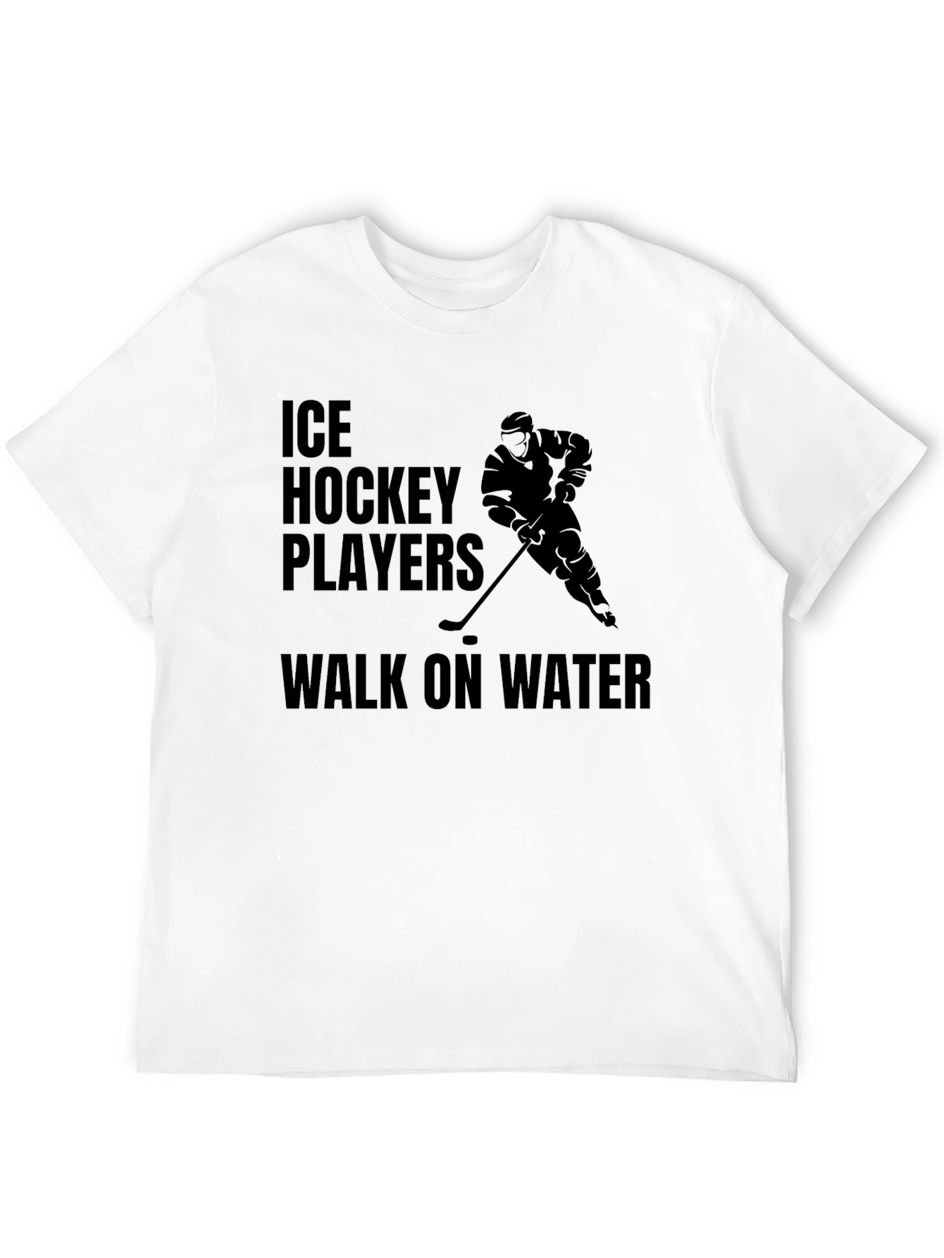Ice Hockey Players Walk on Water Black T-Shirt
