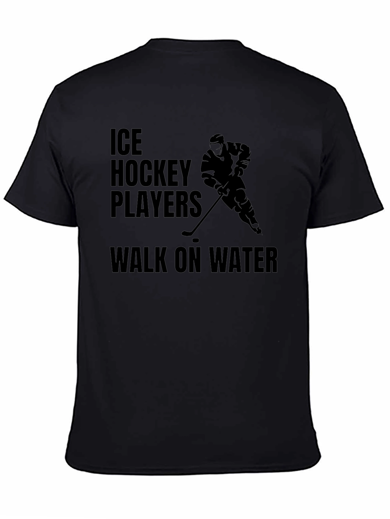 Ice Hockey Players Walk on Water Black T-Shirt
