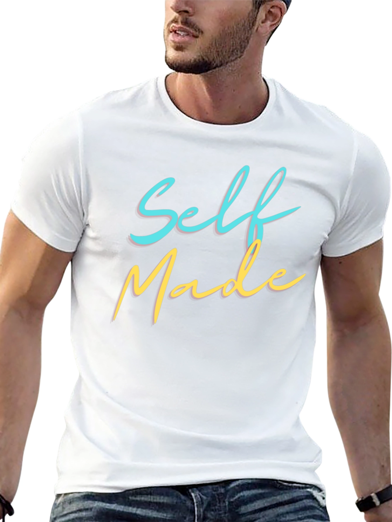 Self Made Graphic Tee - Black Cotton Crewneck