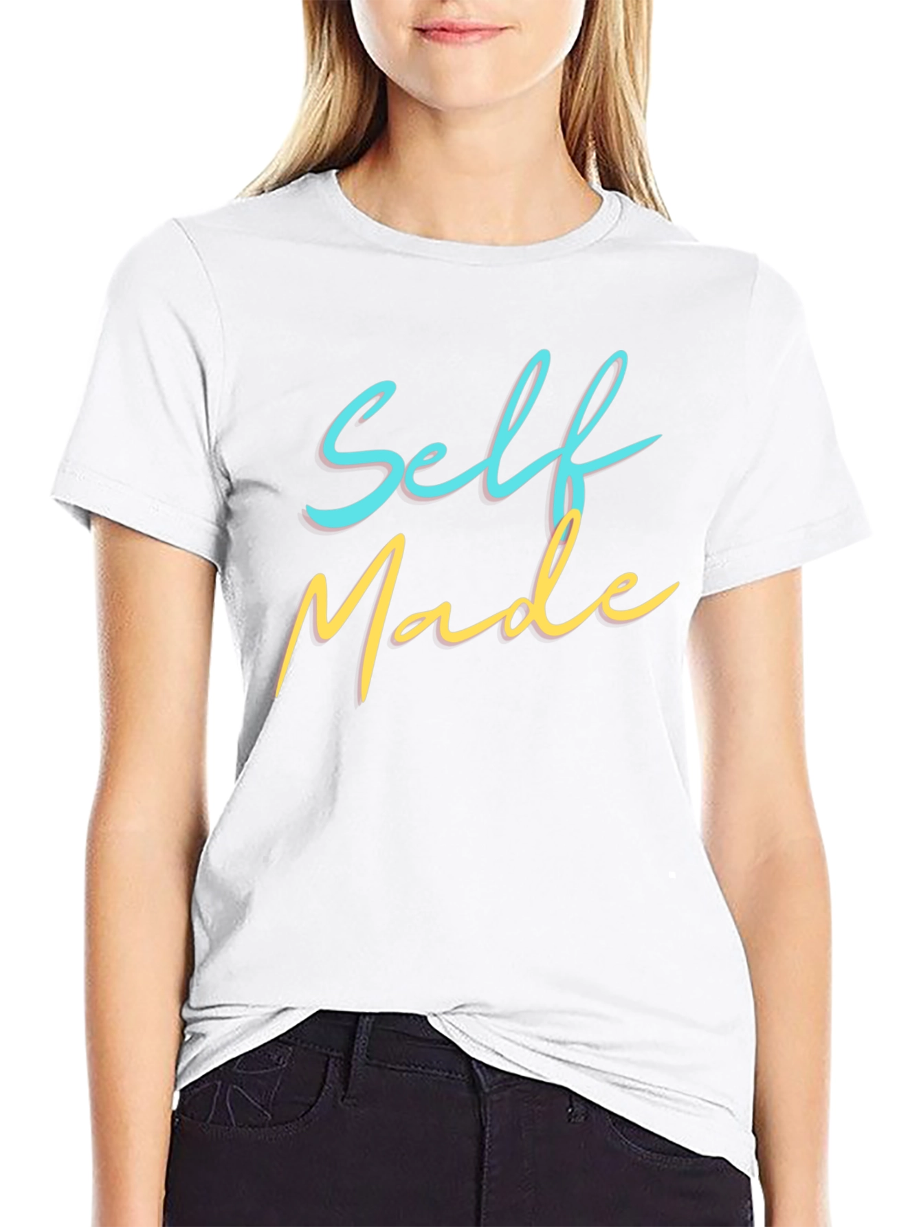 Self Made Graphic Tee - Black Cotton Crewneck