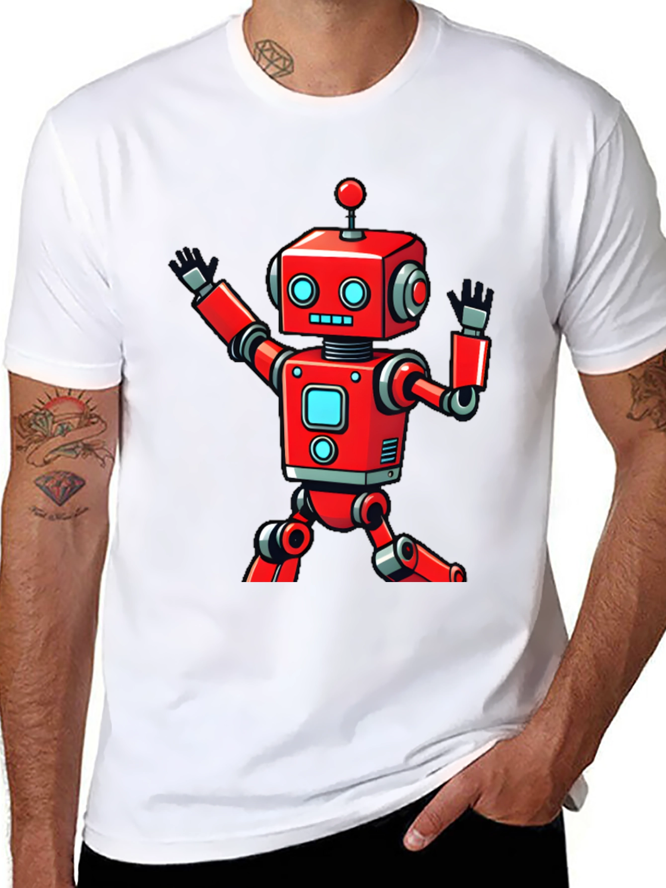 Robot Graphic Black T-Shirt