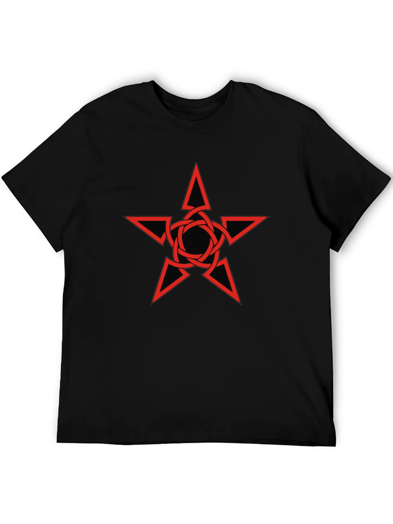 Red Star Celtic Knot Graphic Black T-Shirt