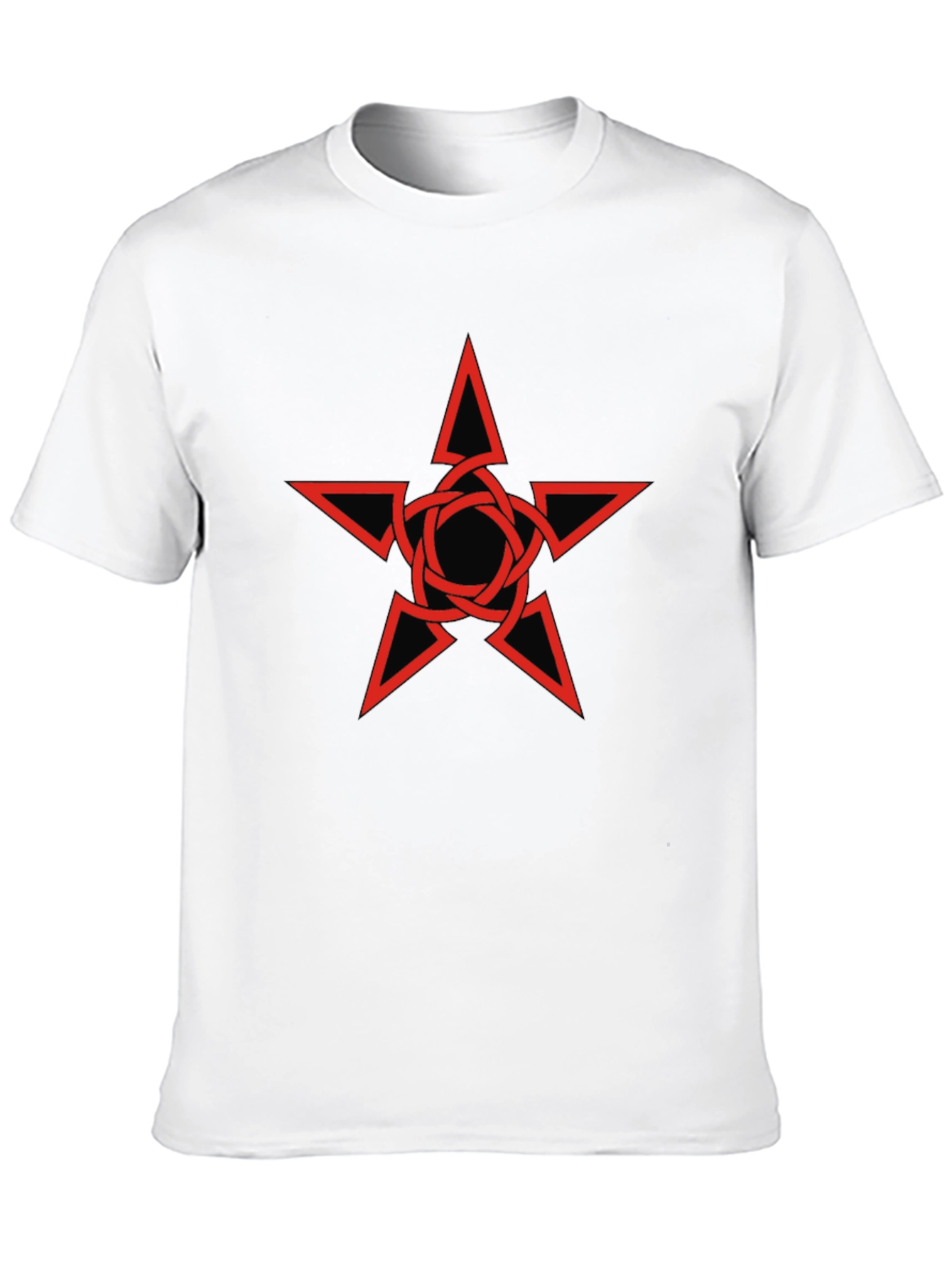 Red Star Celtic Knot Graphic Black T-Shirt