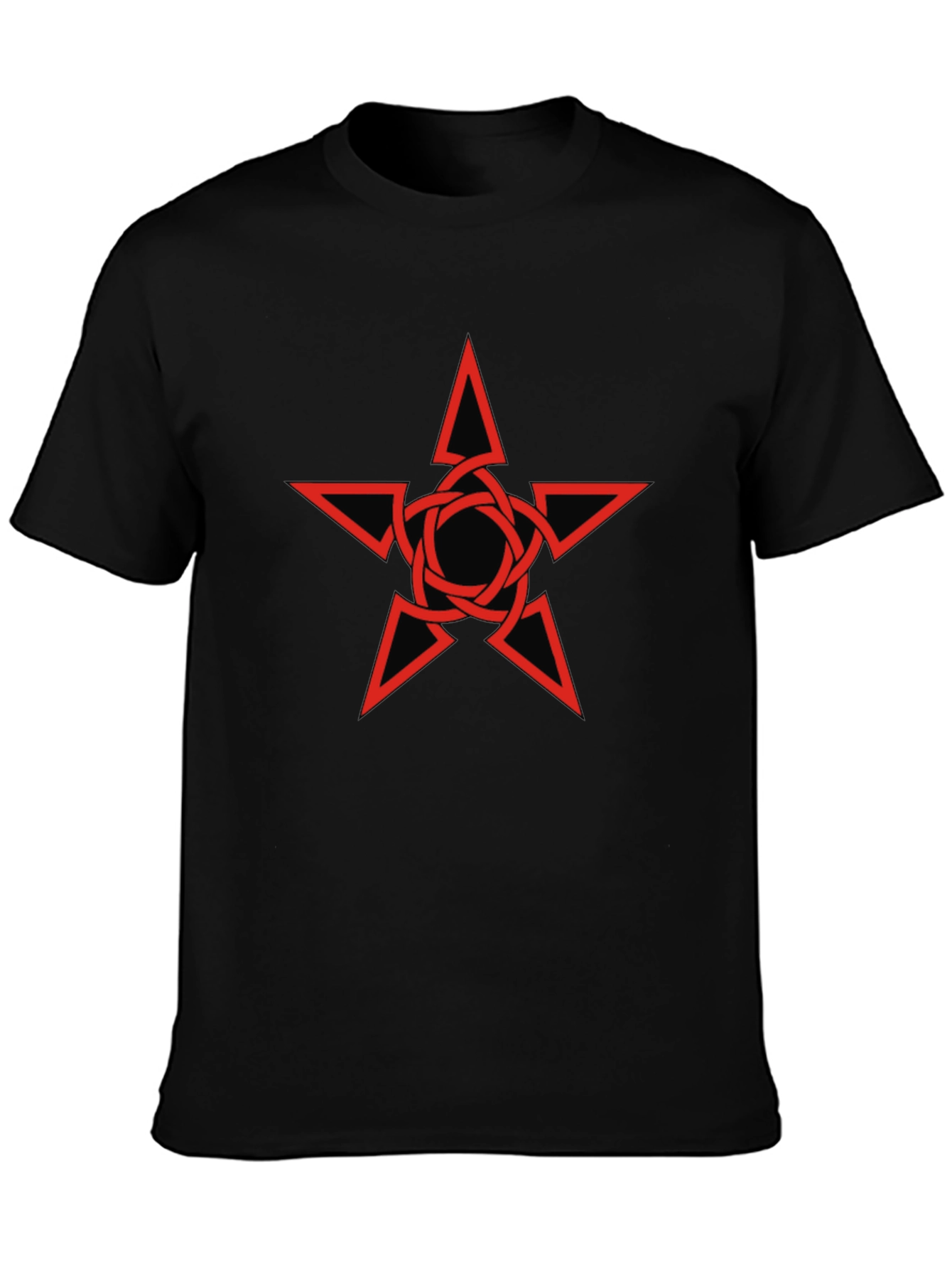 Red Star Celtic Knot Graphic Black T-Shirt