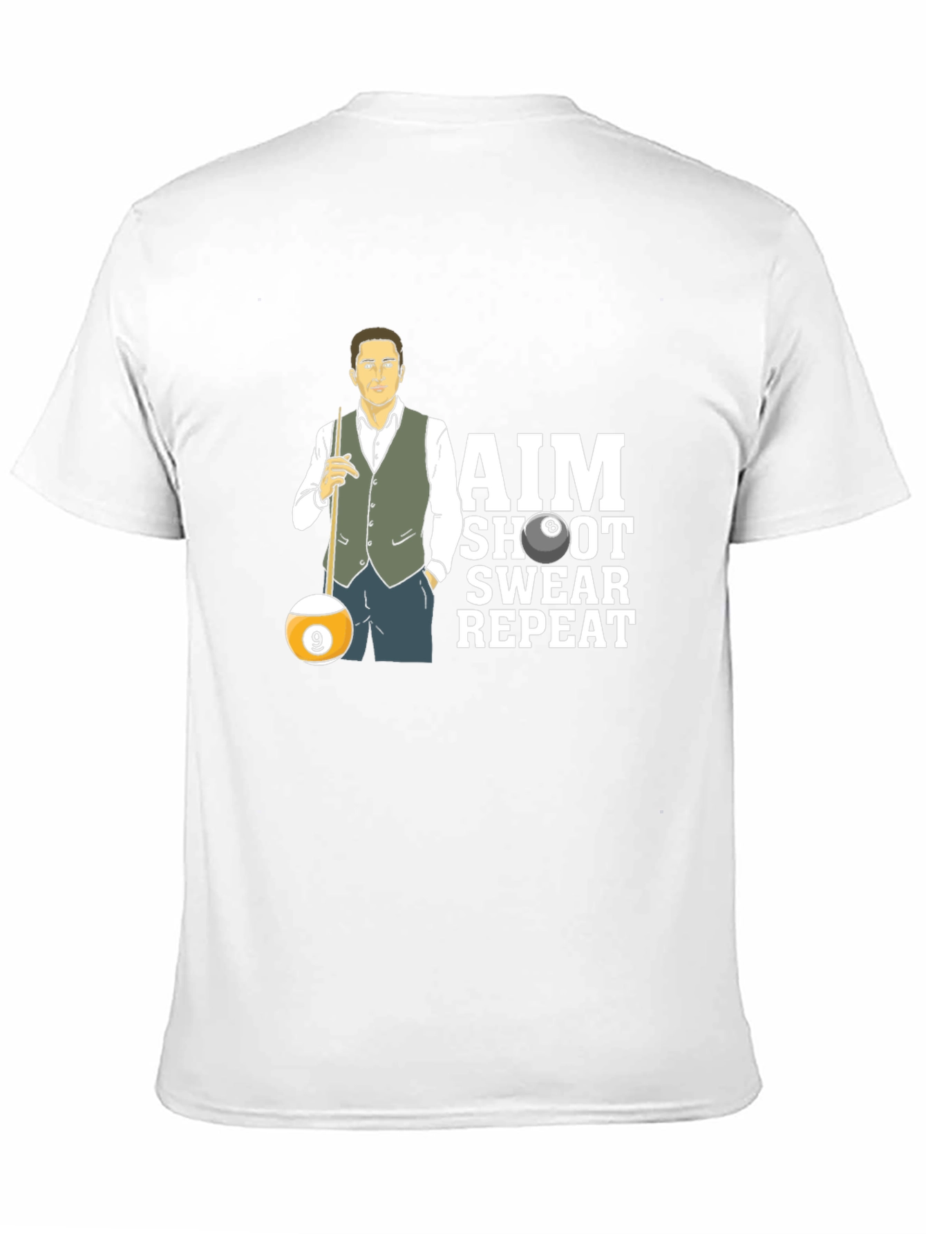 AIM Shoot Swear Repeat Billiard T-Shirt