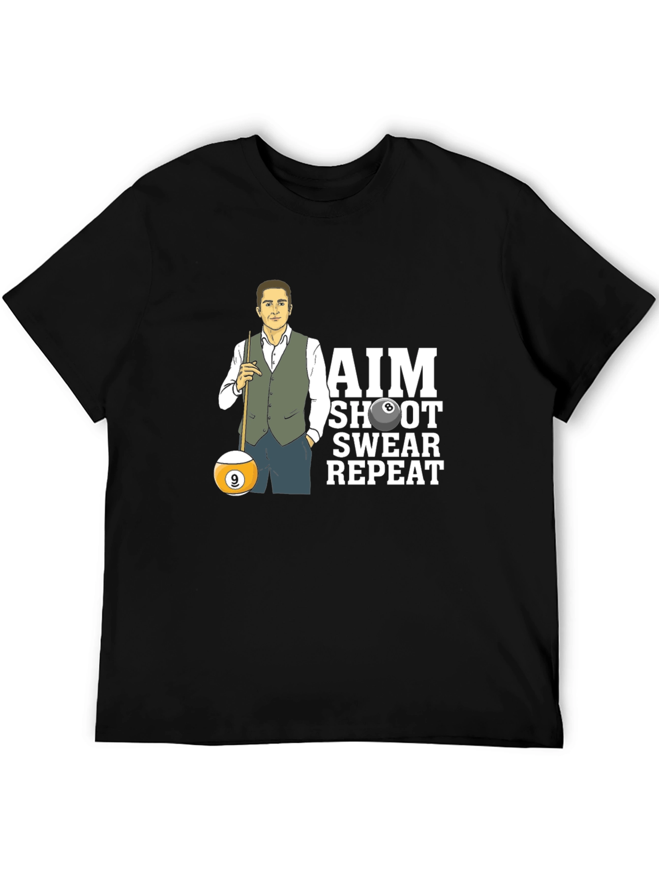 AIM Shoot Swear Repeat Billiard T-Shirt
