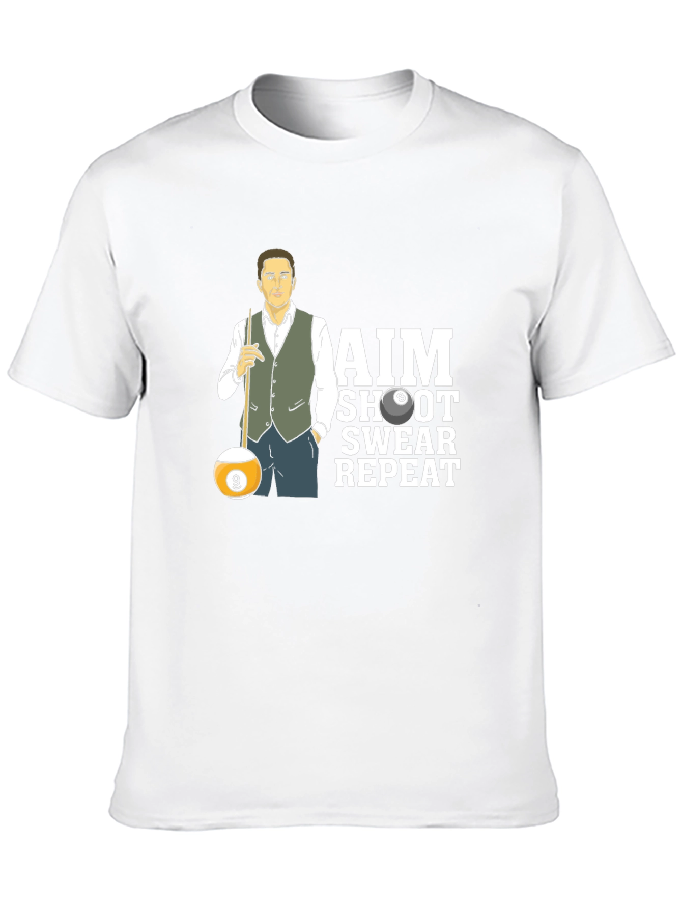 AIM Shoot Swear Repeat Billiard T-Shirt