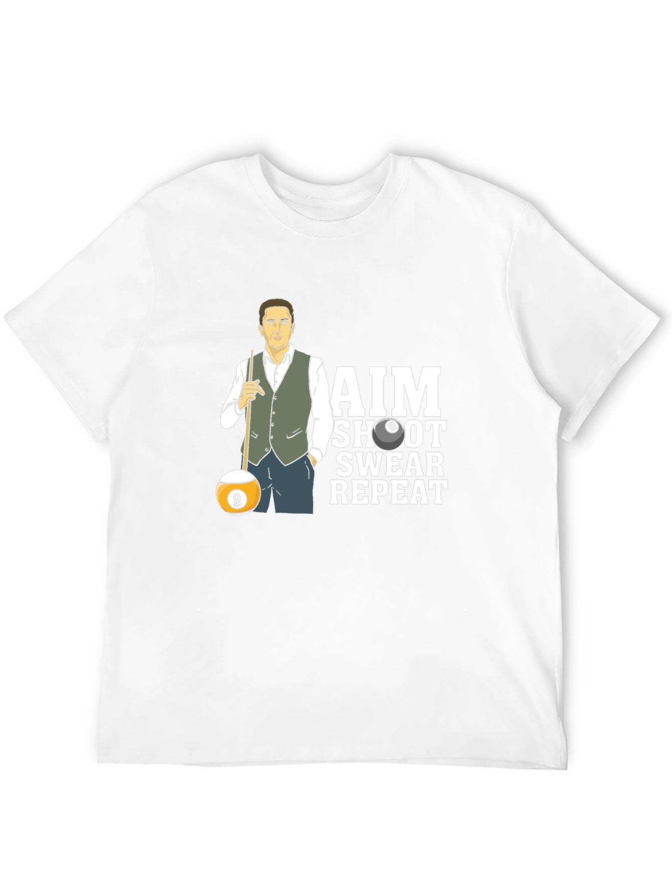 AIM Shoot Swear Repeat Billiard T-Shirt