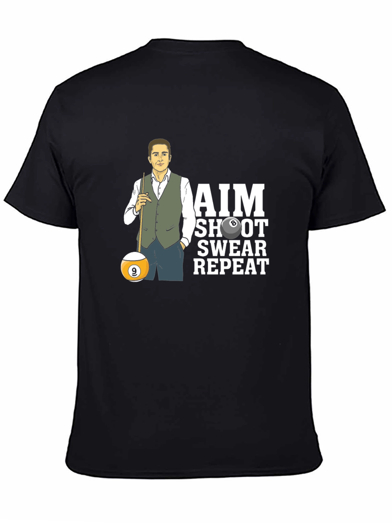 AIM Shoot Swear Repeat Billiard T-Shirt