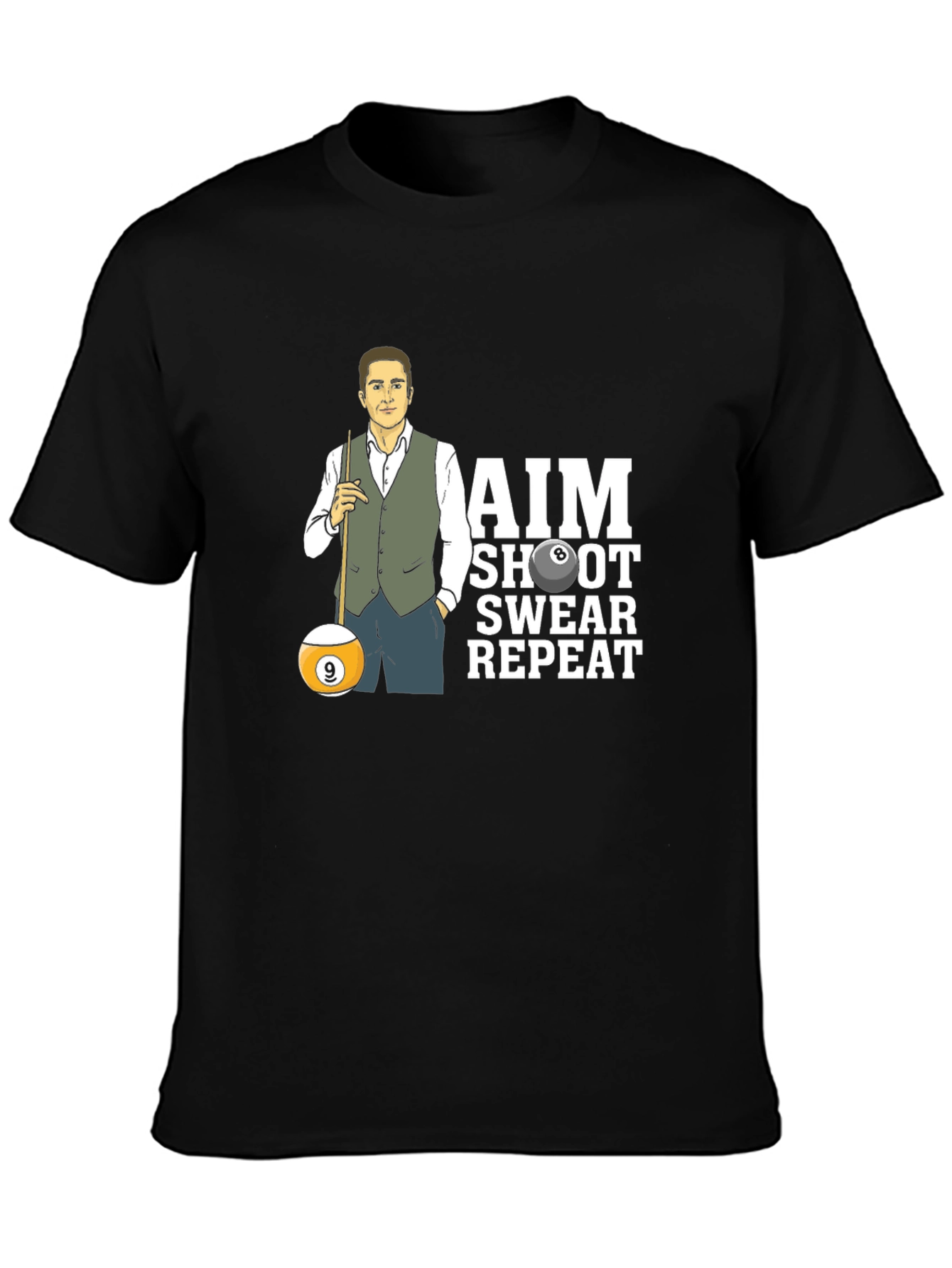 AIM Shoot Swear Repeat Billiard T-Shirt