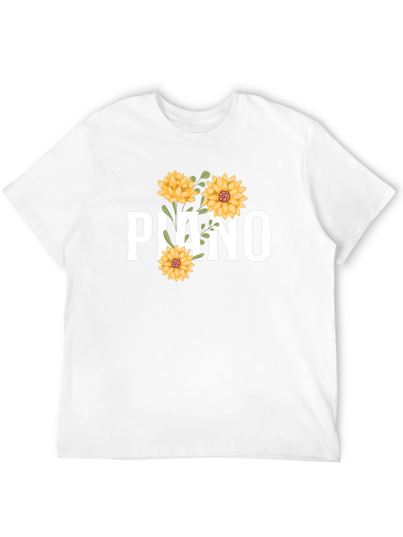 Piano Floral Graphic Tee - Black