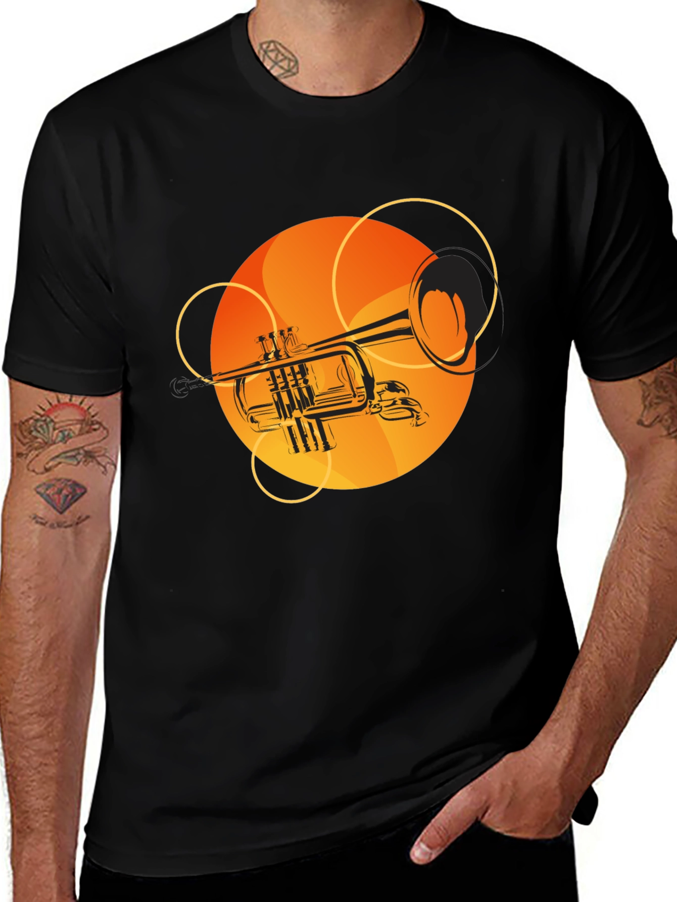 Trumpet Graphic Tee - Musical Design