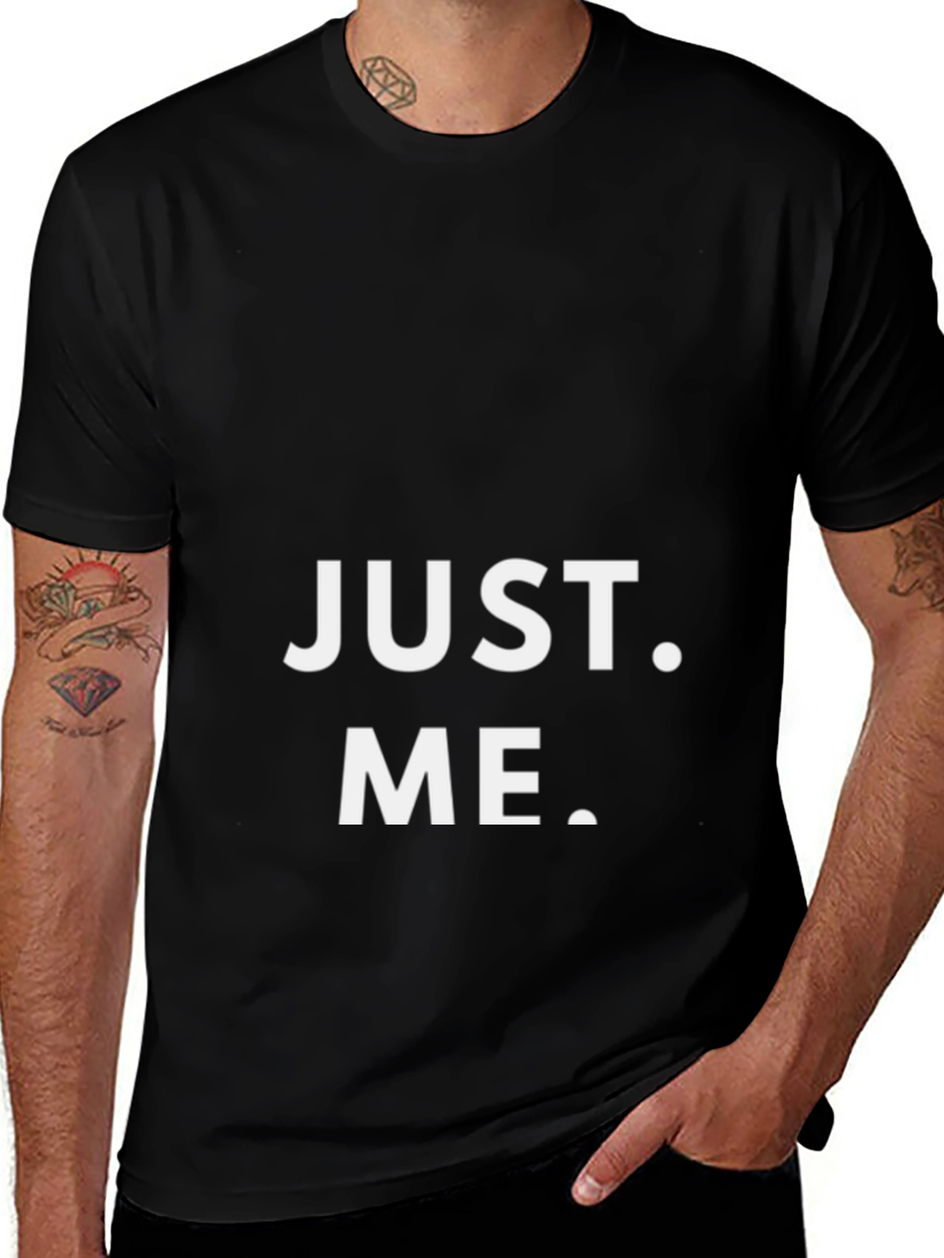 Just Me Graphic Print Black T-Shirt
